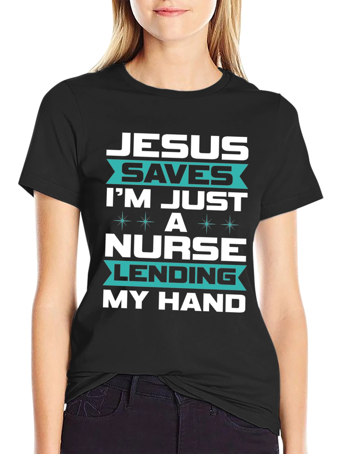 Jesus Saves Nurse T-Shirt - Christian Medical Apparel