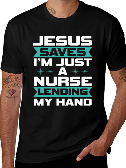 Jesus Saves Nurse T-Shirt - Christian Medical Apparel