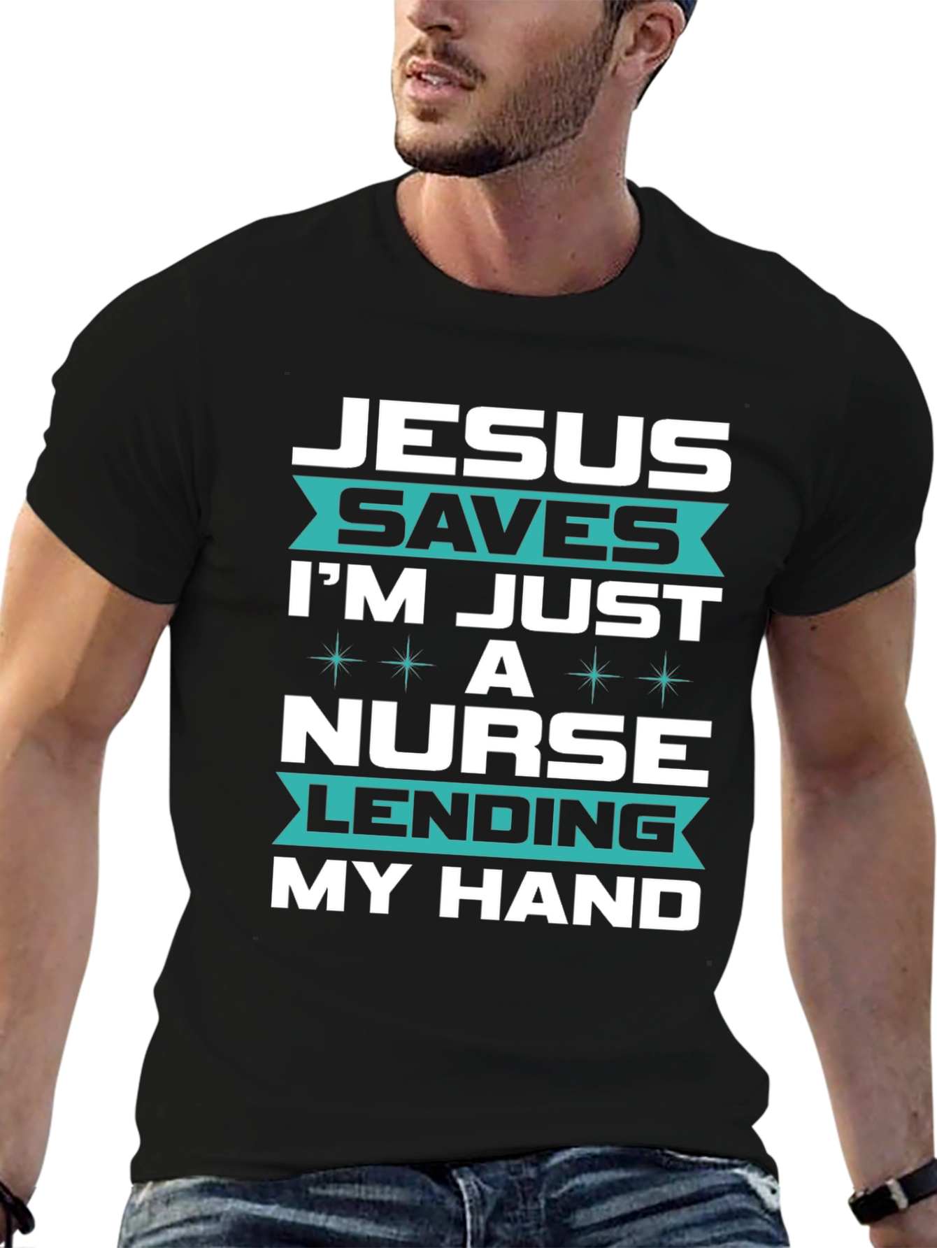 Jesus Saves Nurse T-Shirt - Christian Medical Apparel