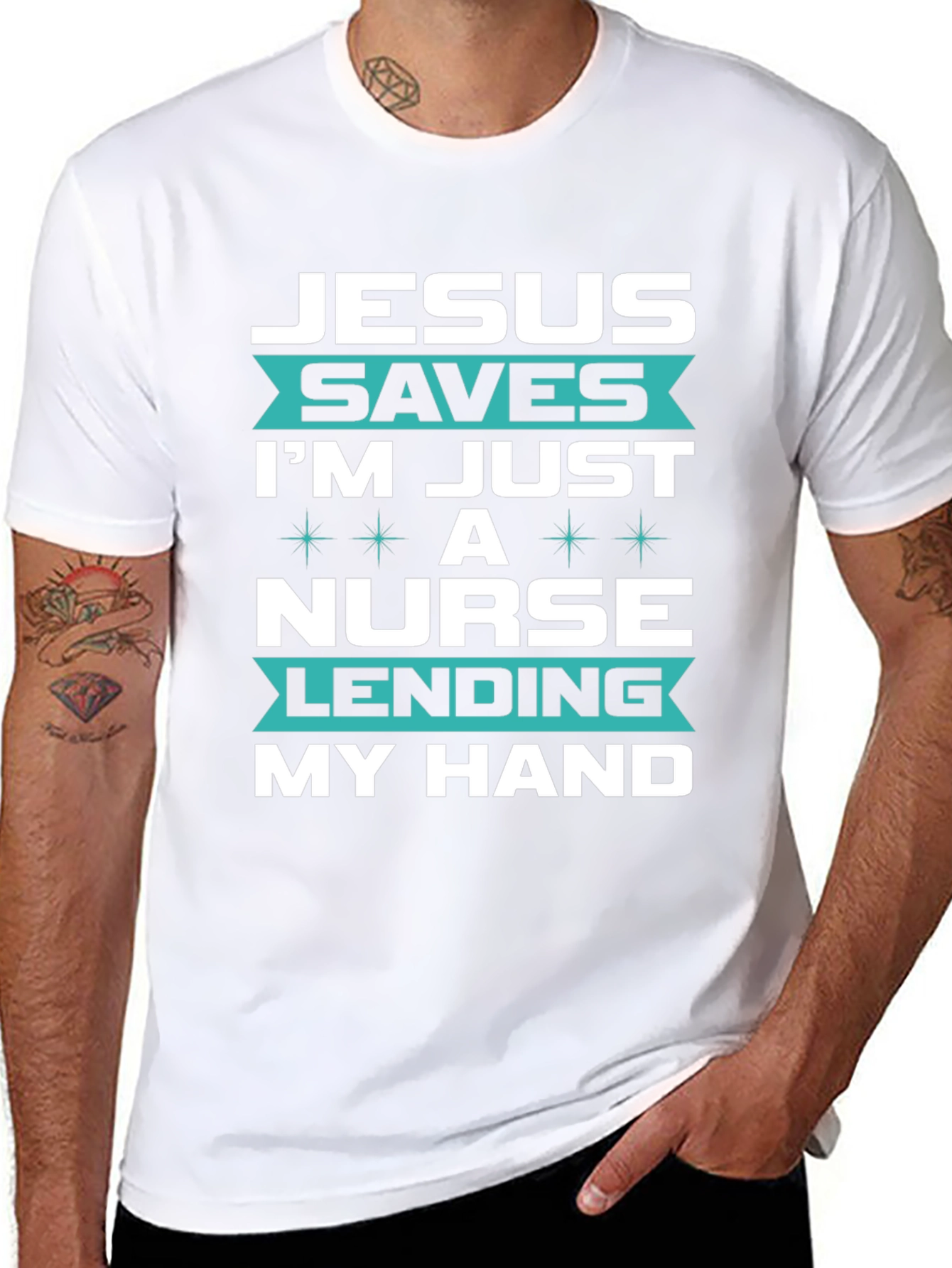 Jesus Saves Nurse T-Shirt - Christian Medical Apparel