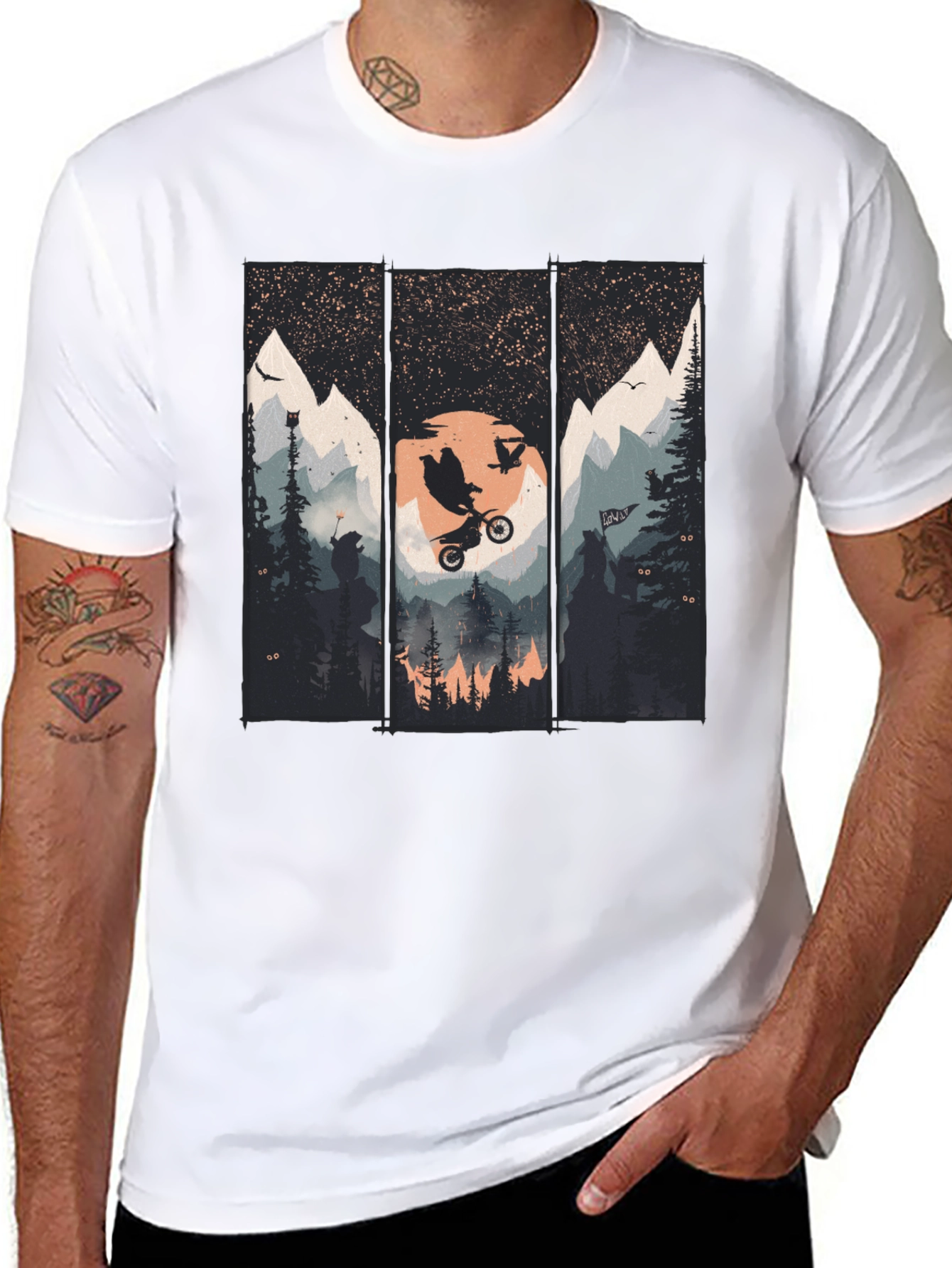 Mountain Bike Scene Graphic Tee