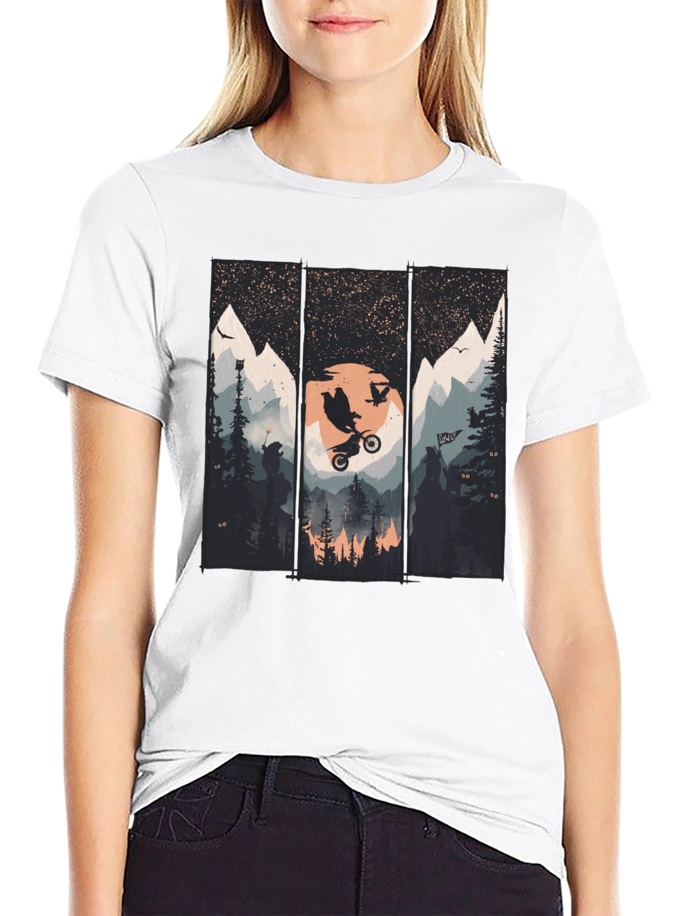 Mountain Bike Scene Graphic Tee