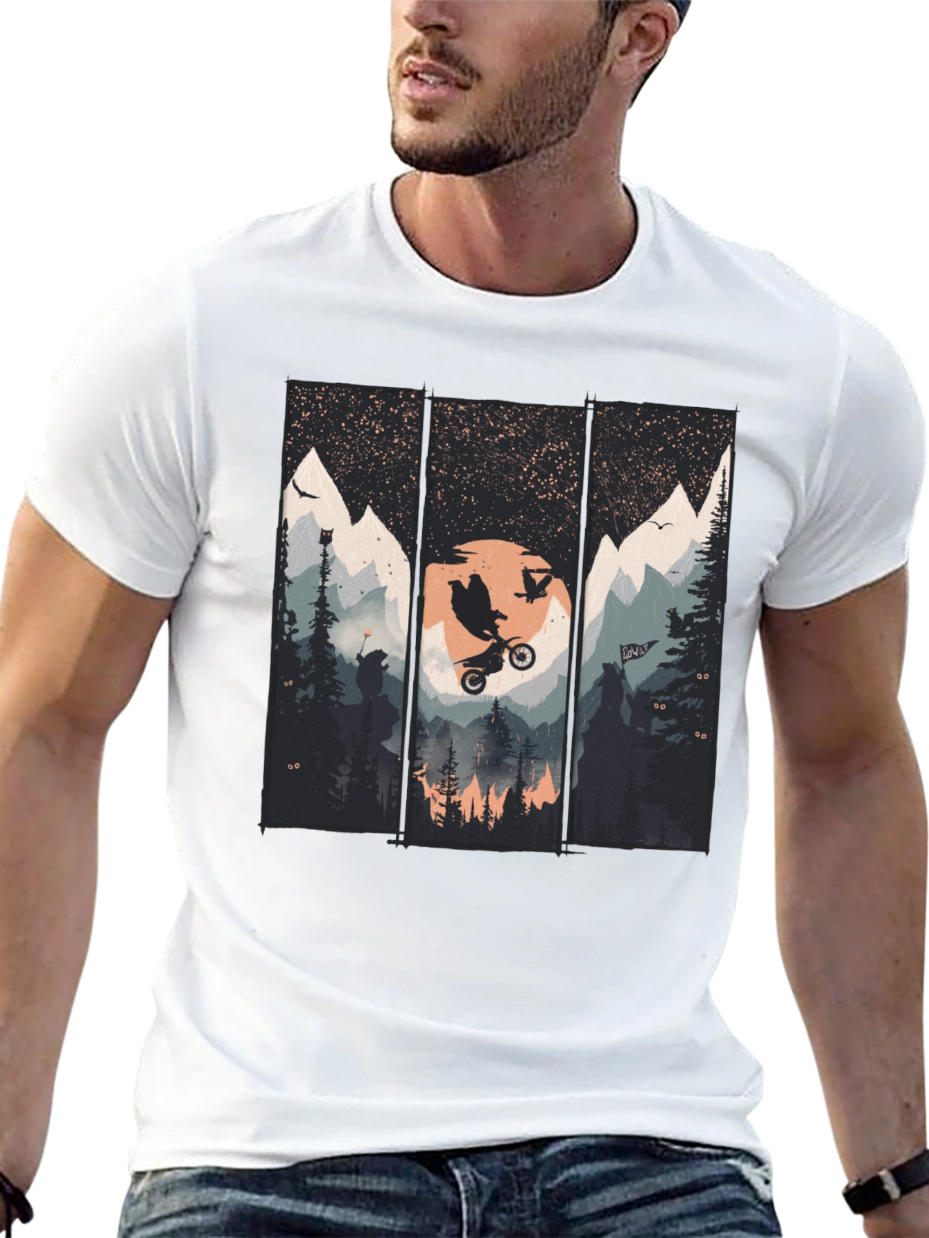 Mountain Bike Scene Graphic Tee