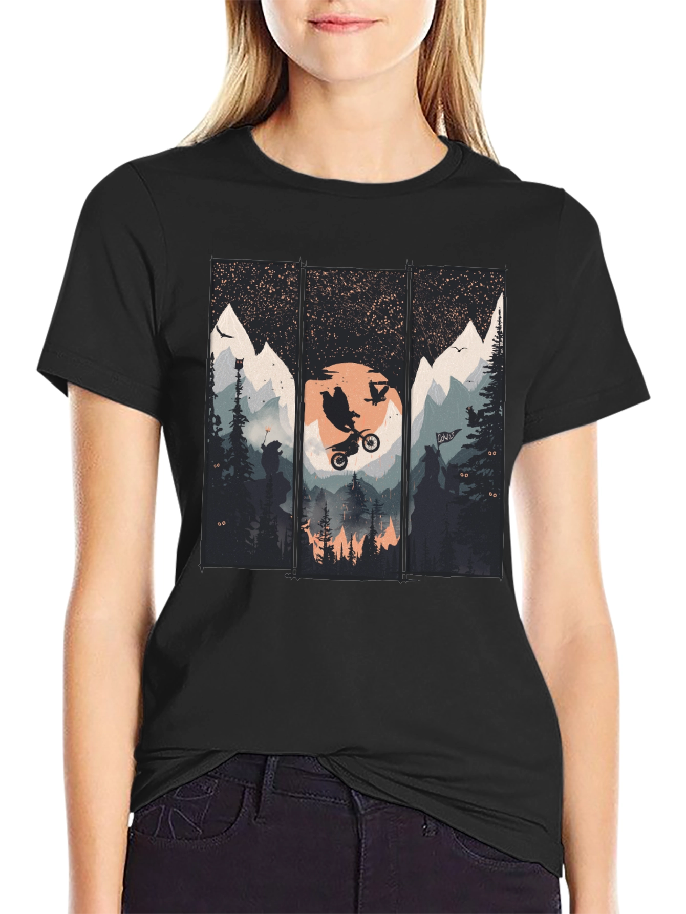 Mountain Bike Scene Graphic Tee
