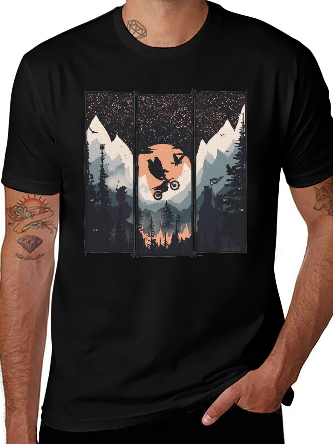 Mountain Bike Scene Graphic Tee
