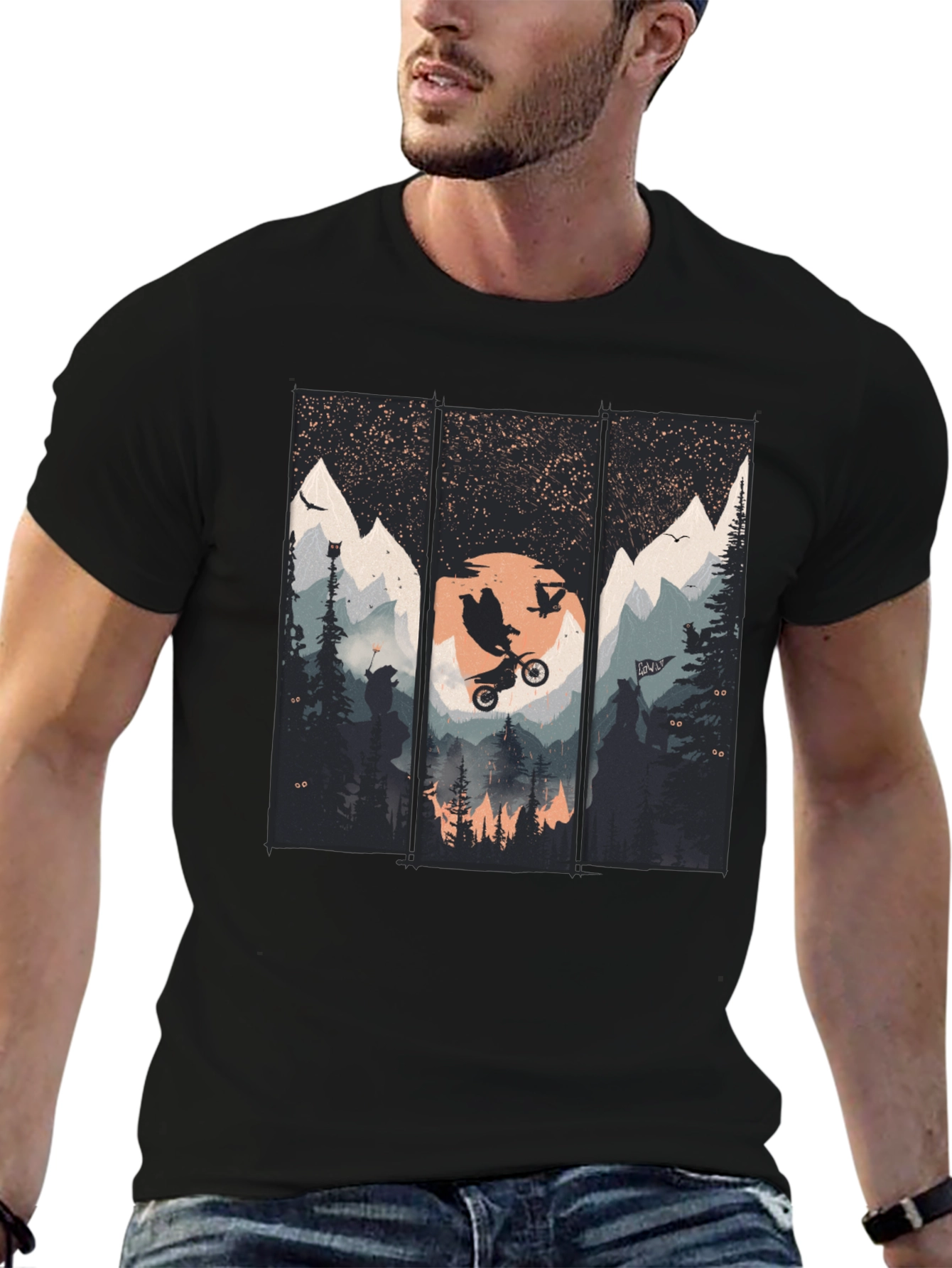Mountain Bike Scene Graphic Tee