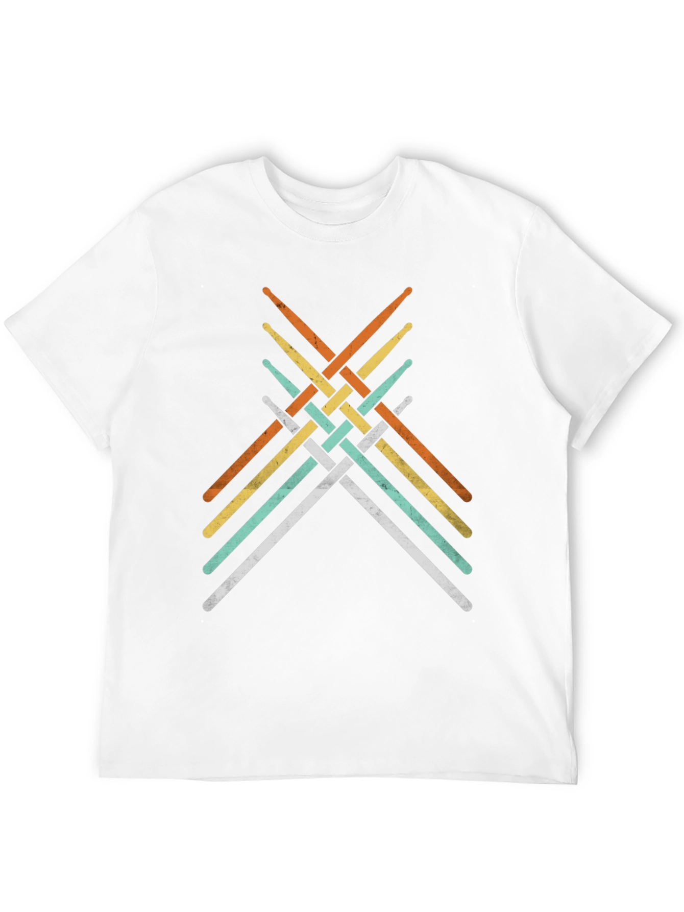 Retro Drumsticks Woven Graphic T-Shirt