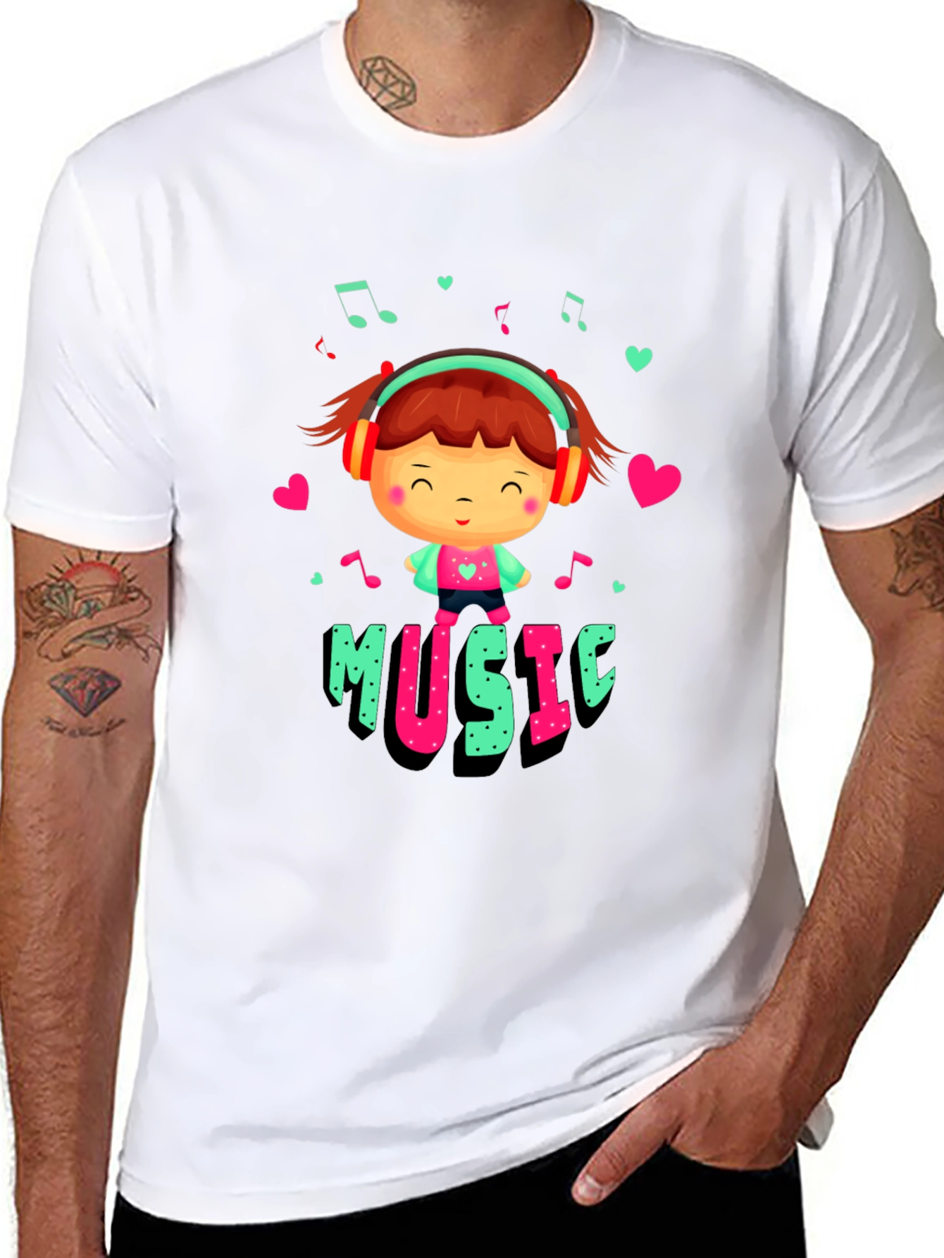 Cute Music Lover Graphic T-Shirt