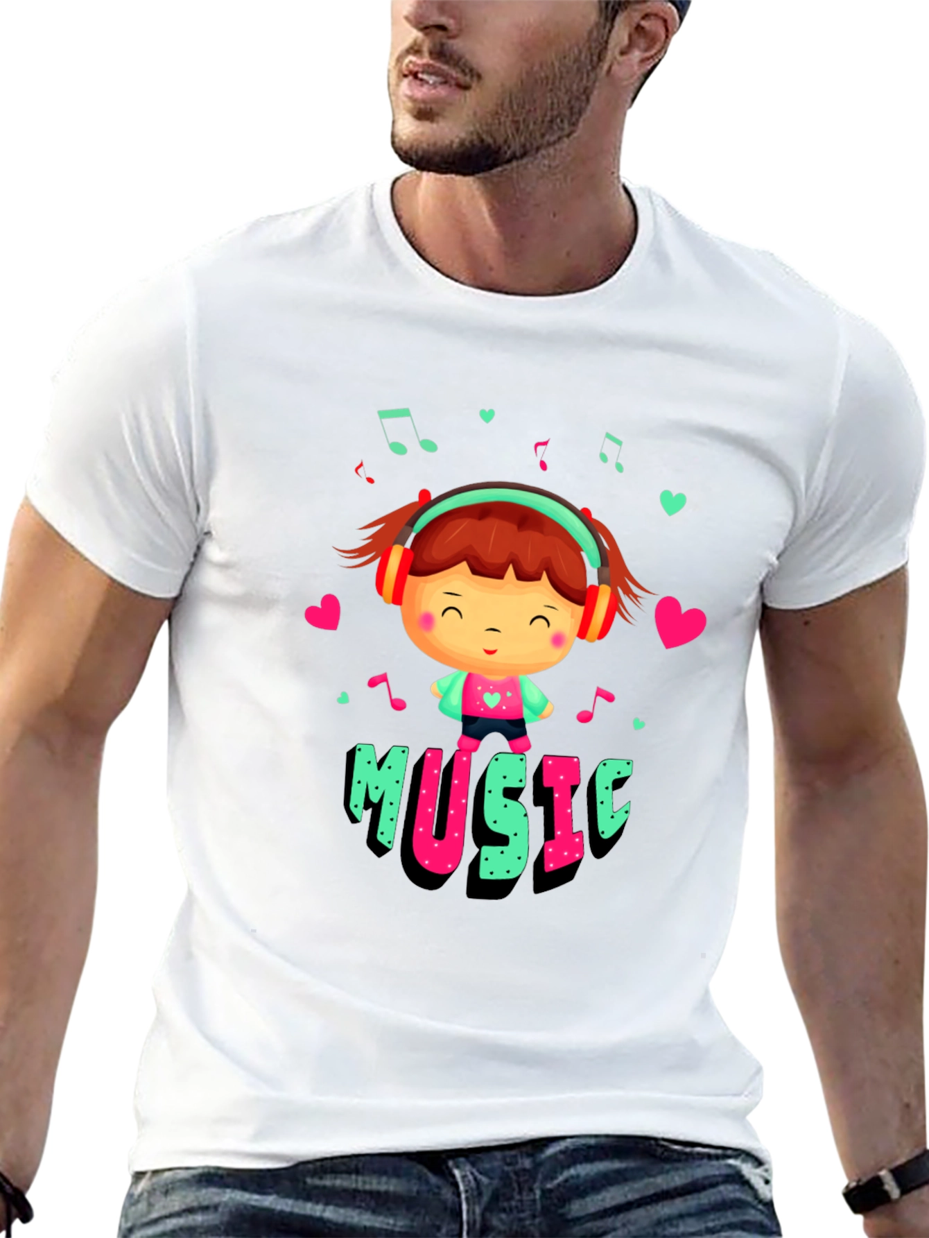 Cute Music Lover Graphic T-Shirt