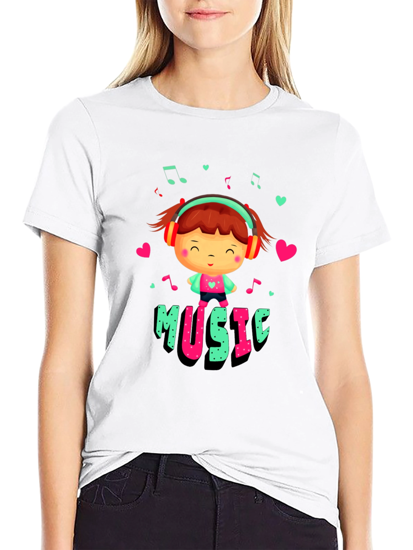 Cute Music Lover Graphic T-Shirt