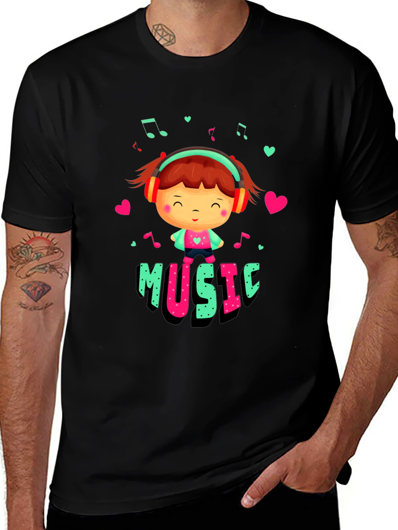 Cute Music Lover Graphic T-Shirt