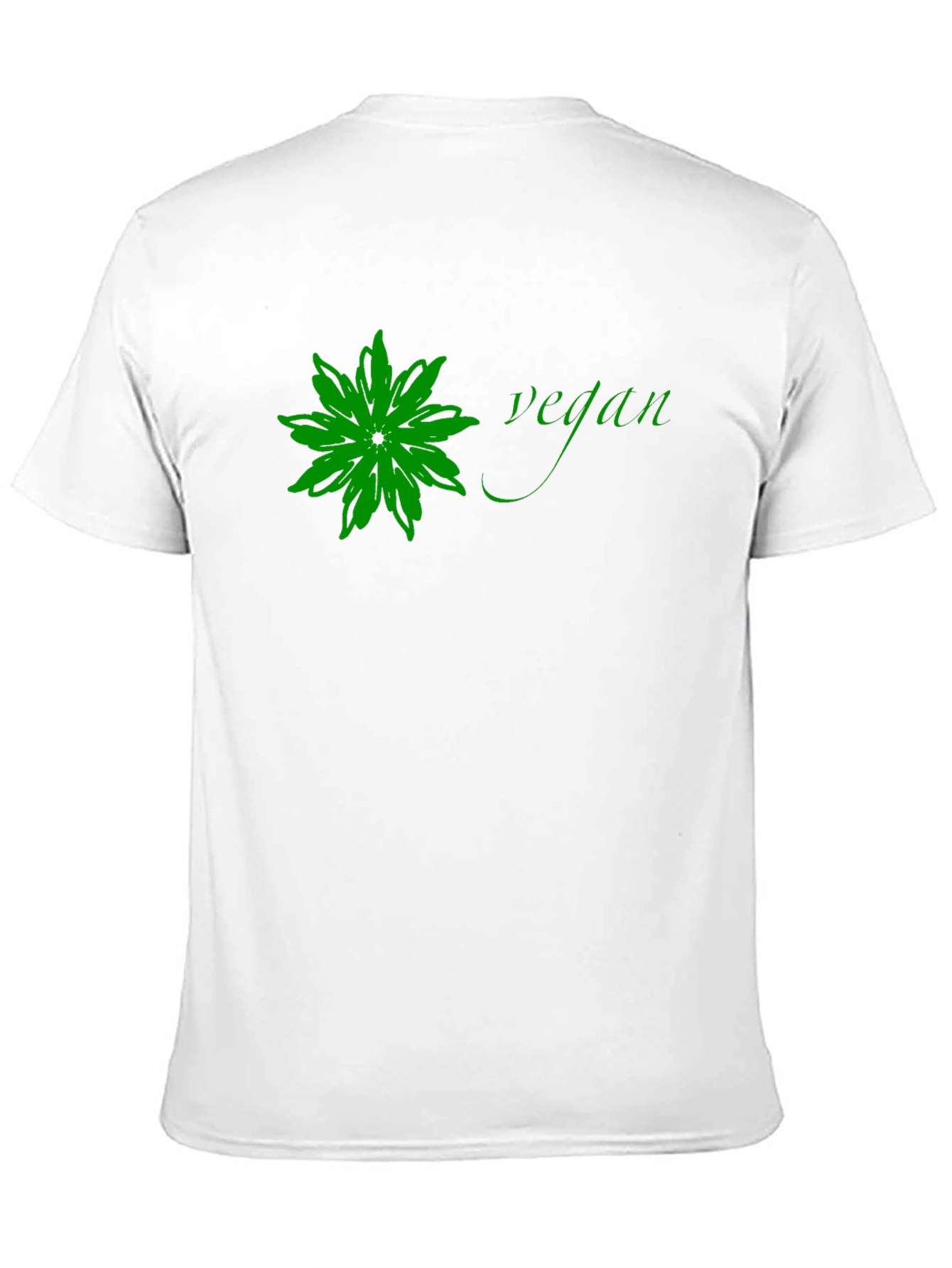 Vegan Flower Graphic Tee - Black Cotton T-Shirt