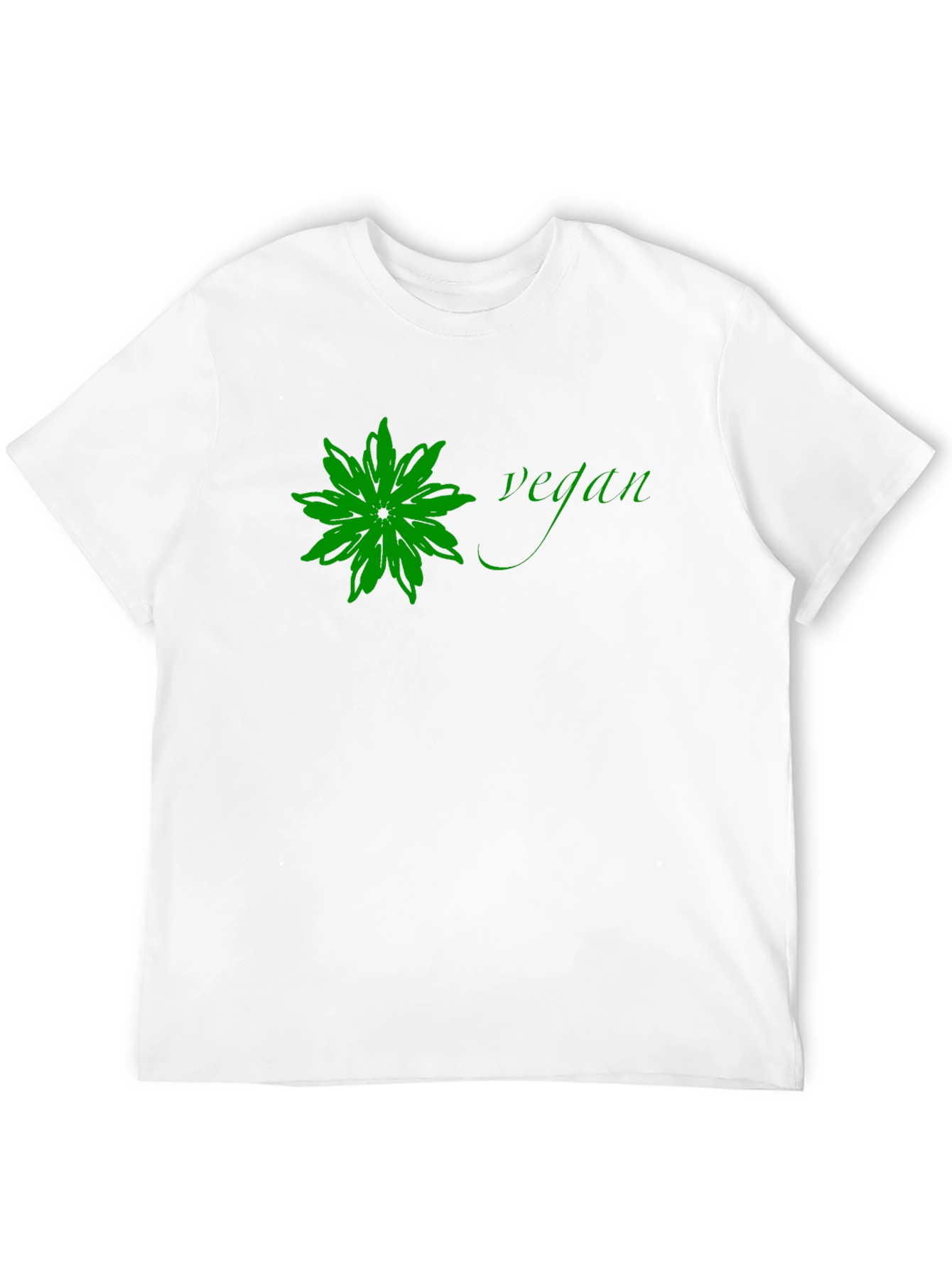 Vegan Flower Graphic Tee - Black Cotton T-Shirt