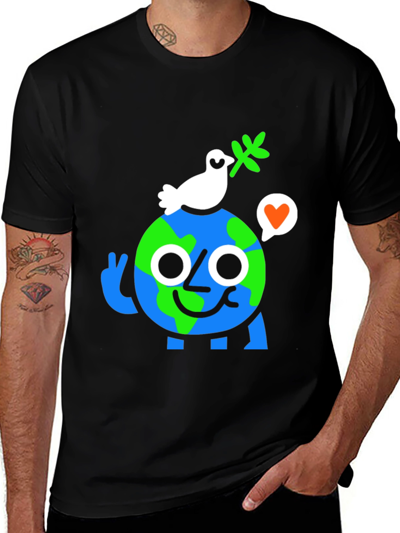Earth Peace Graphic T-Shirt - Eco Friendly Fashion