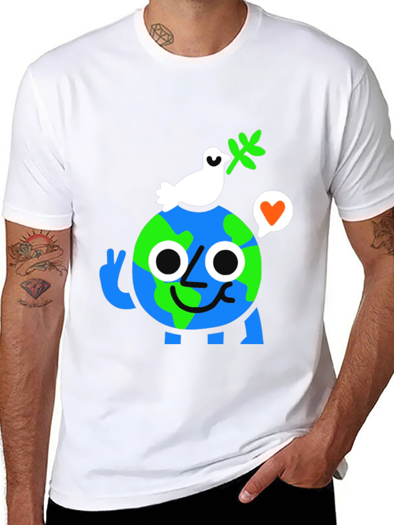 Earth Peace Graphic T-Shirt - Eco Friendly Fashion