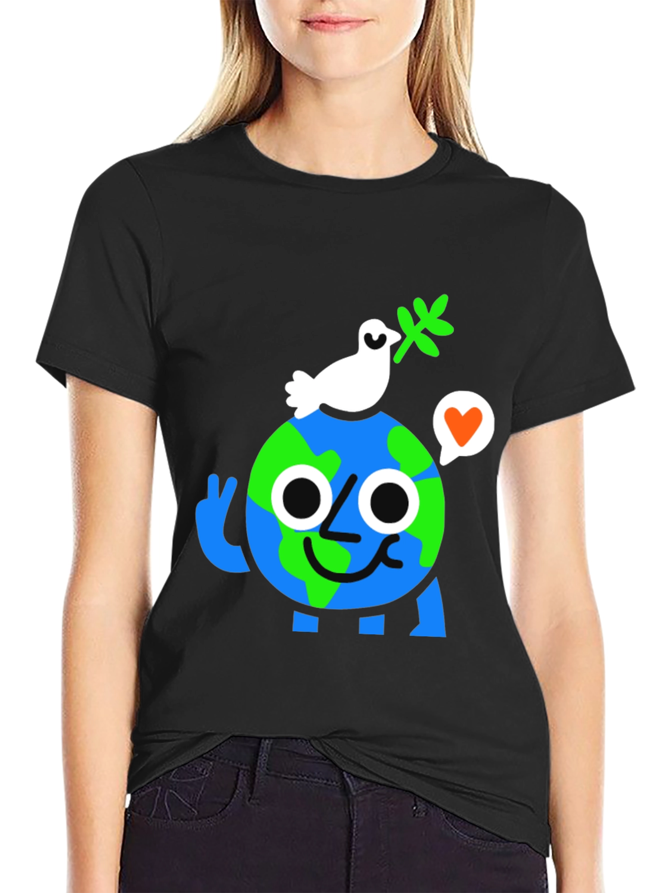 Earth Peace Graphic T-Shirt - Eco Friendly Fashion