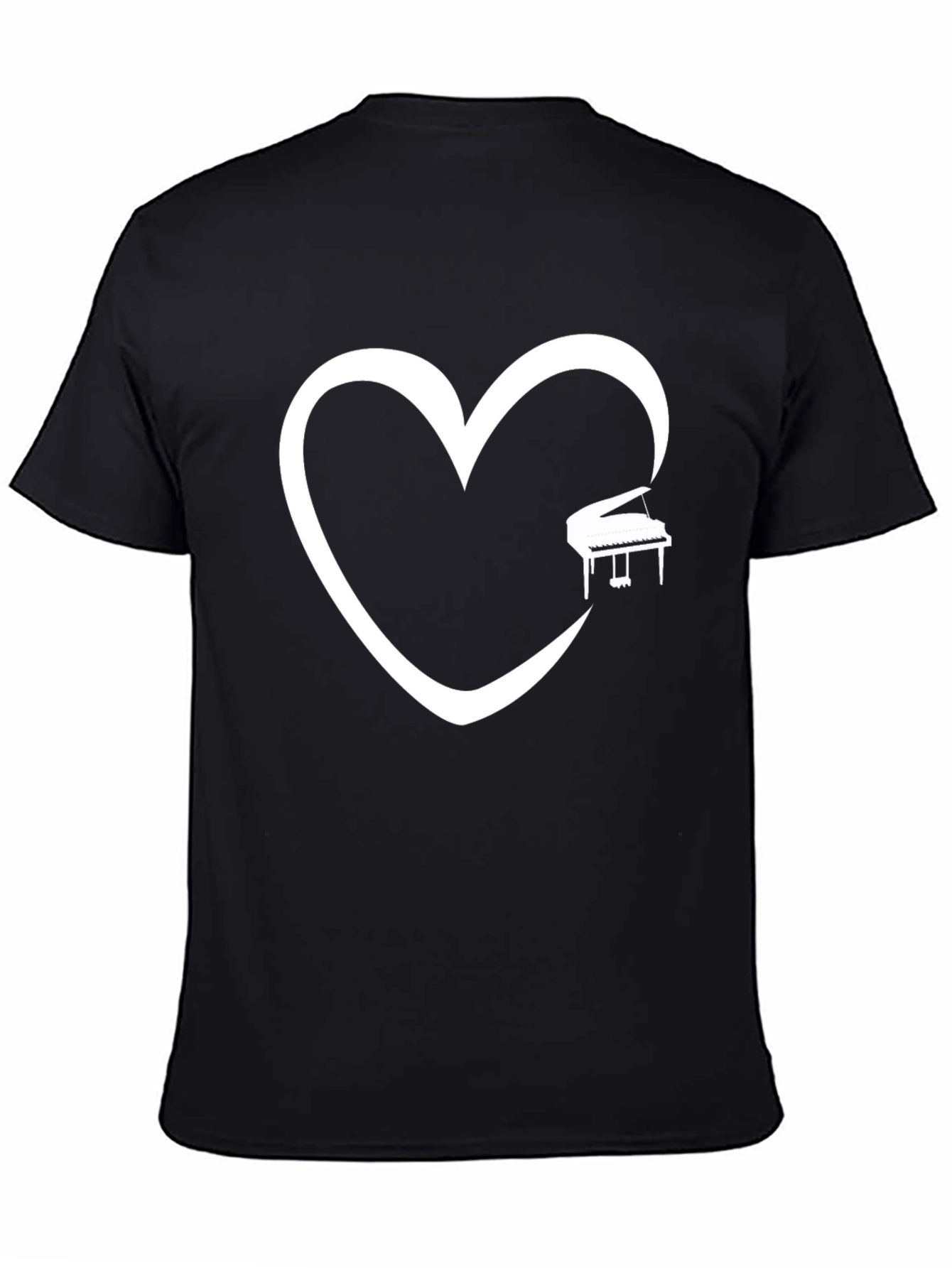 Piano Heart Black T-Shirt