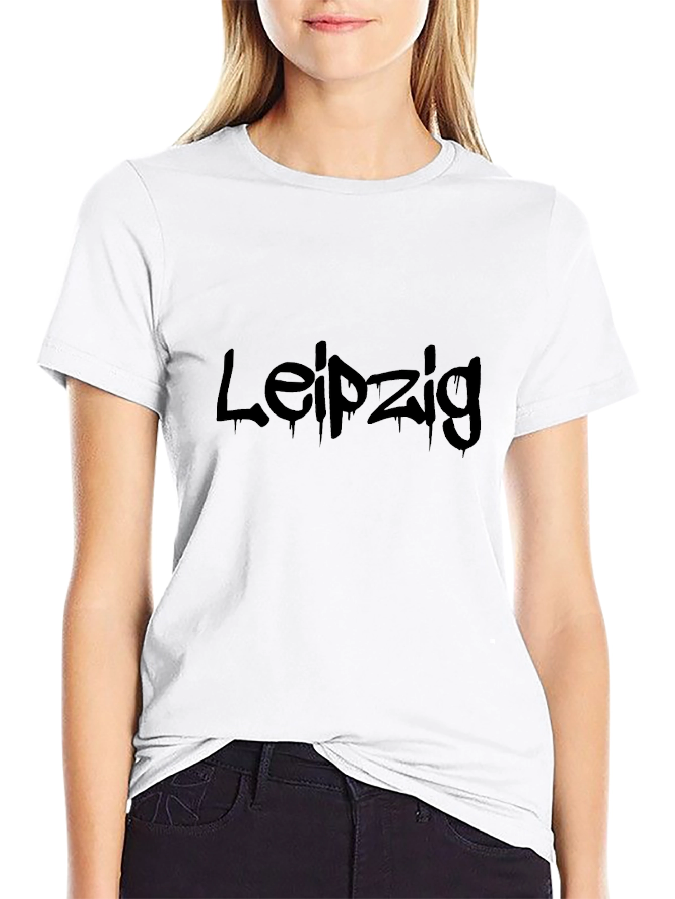 Leipzig Graphic T-Shirt - Black Crew Neck Tee