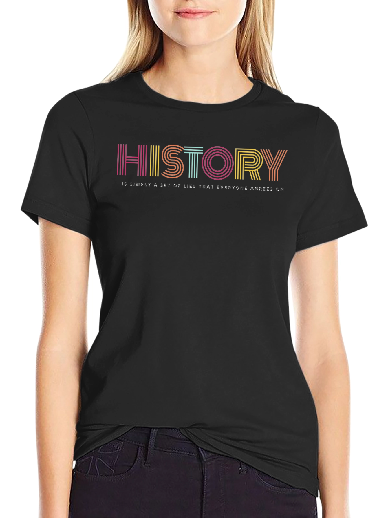 History Lies Retro Graphic T-Shirt