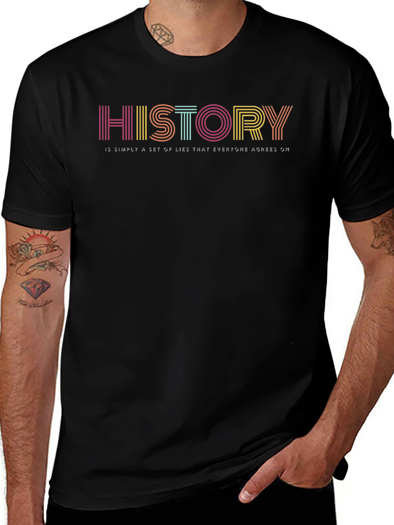 History Lies Retro Graphic T-Shirt