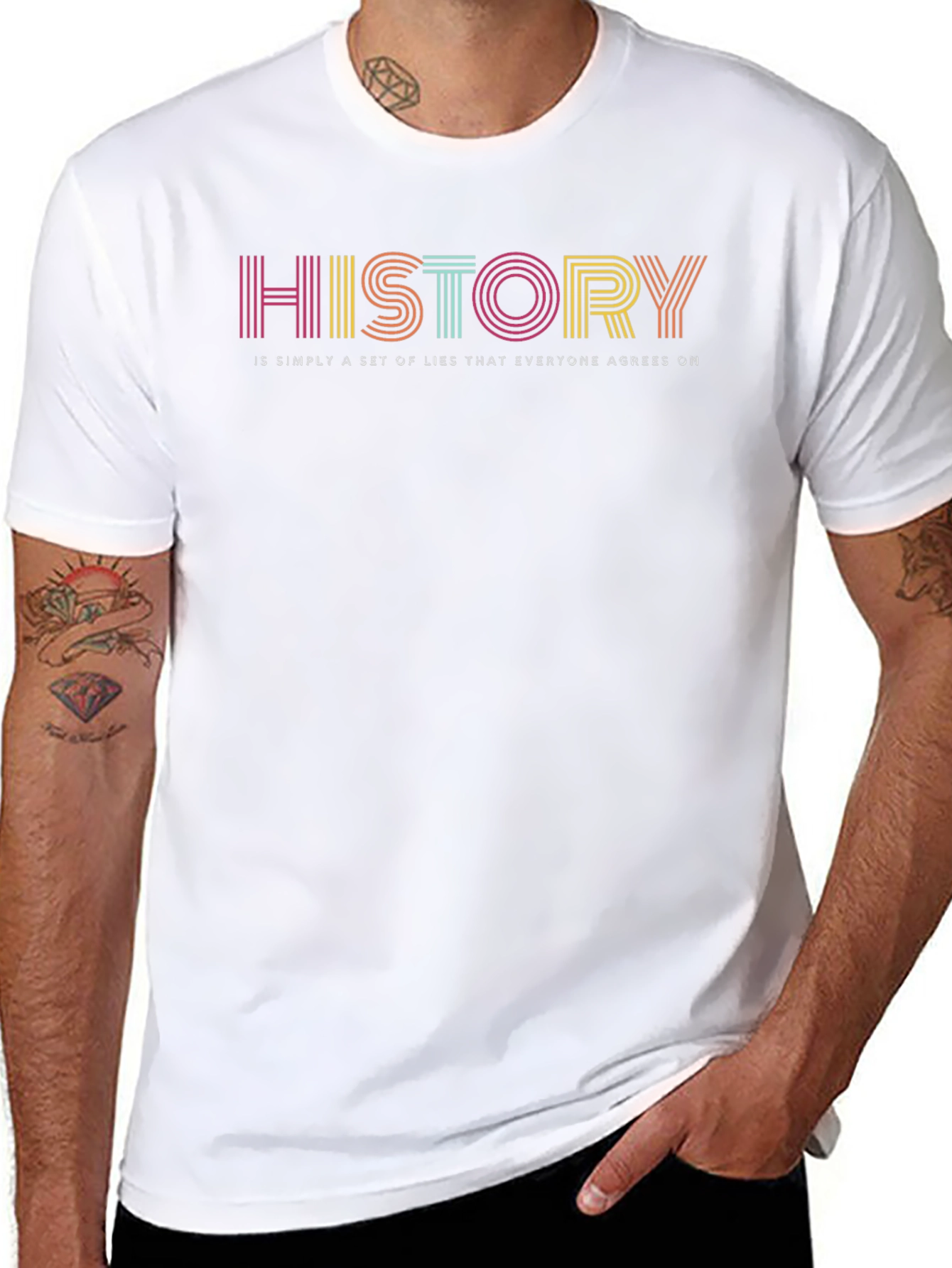 History Lies Retro Graphic T-Shirt