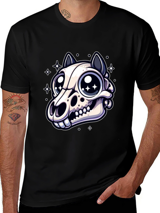 Skull Cat Graphic Tee - Cute & Edgy Style