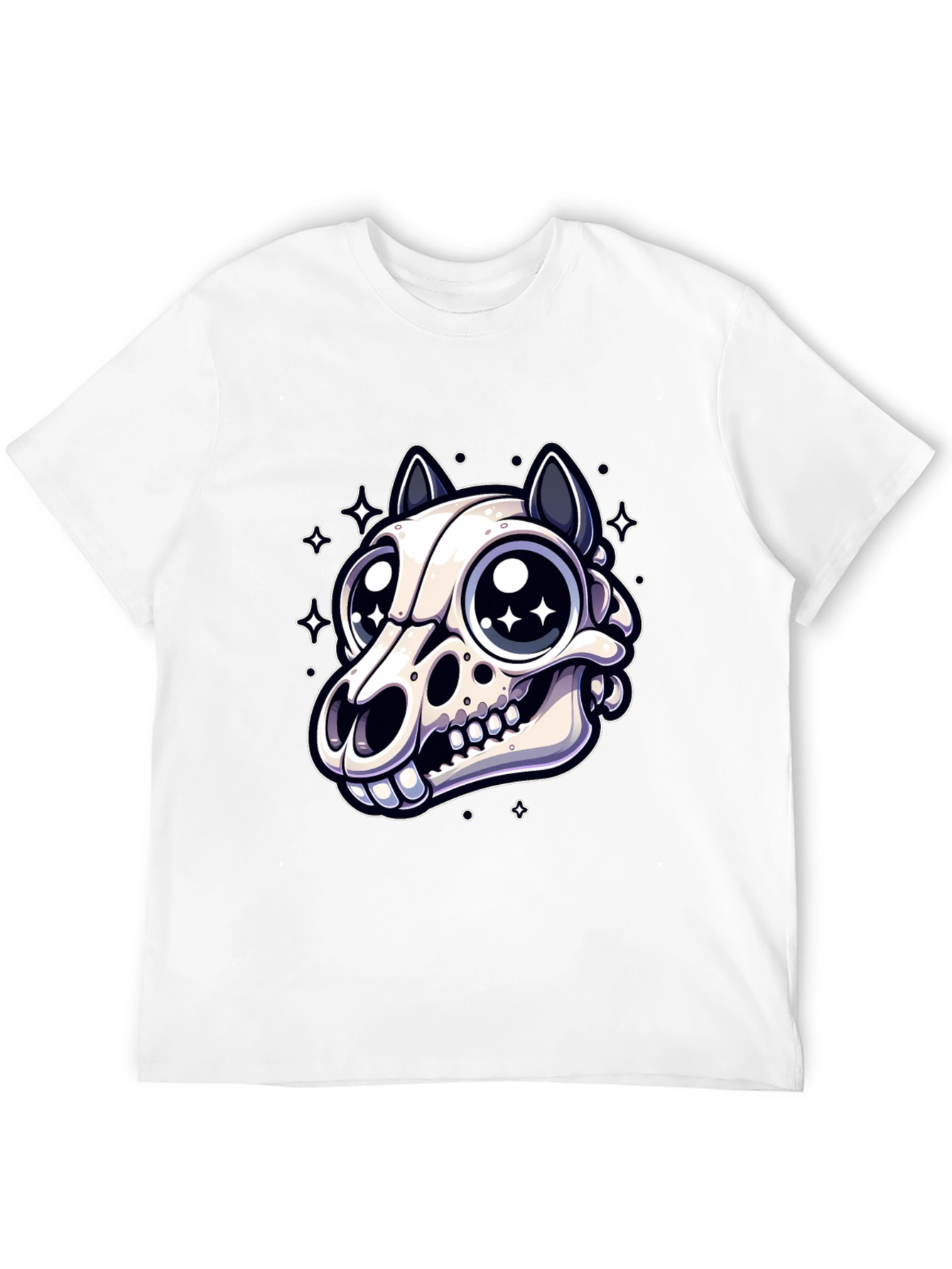 Skull Cat Graphic Tee - Cute & Edgy Style