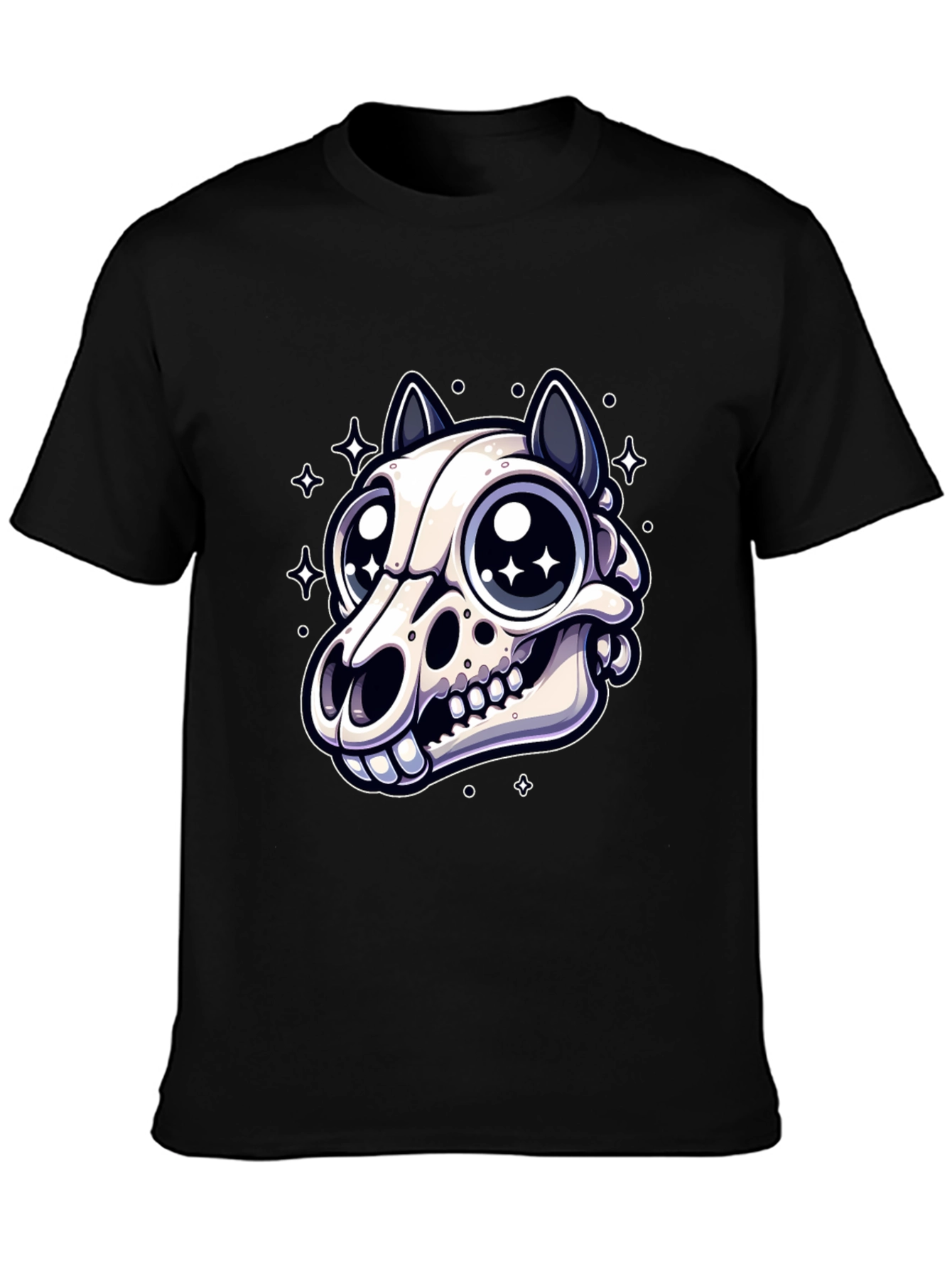 Skull Cat Graphic Tee - Cute & Edgy Style
