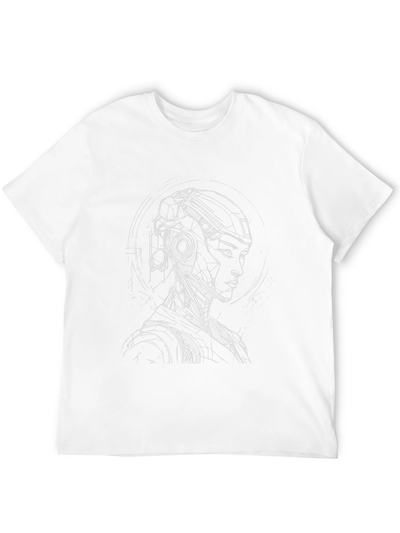 Cyberpunk Robot Graphic T-Shirt - Black