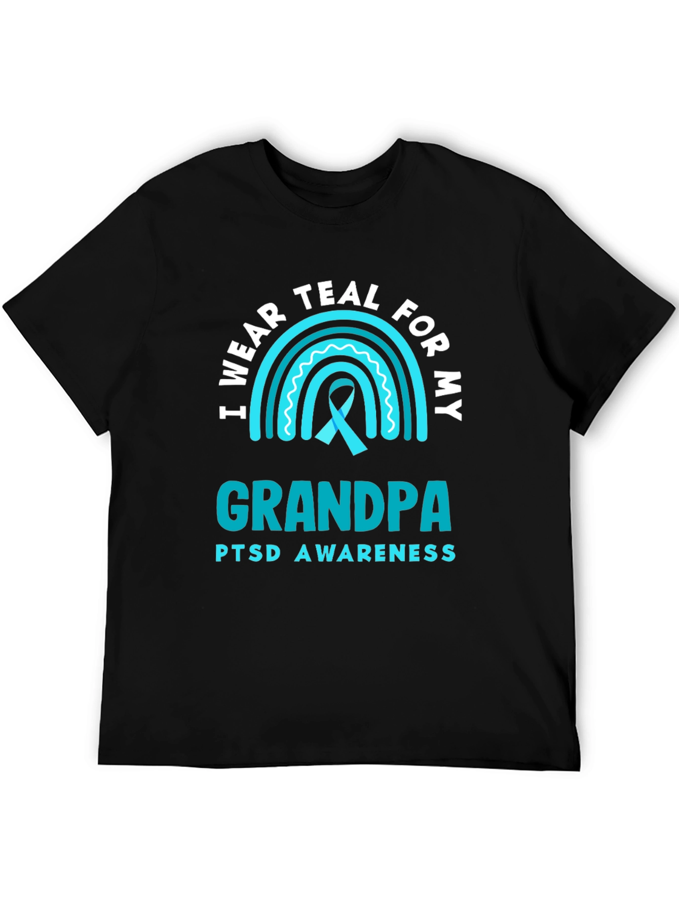 Teal Grandpa PTSD Awareness T-Shirt
