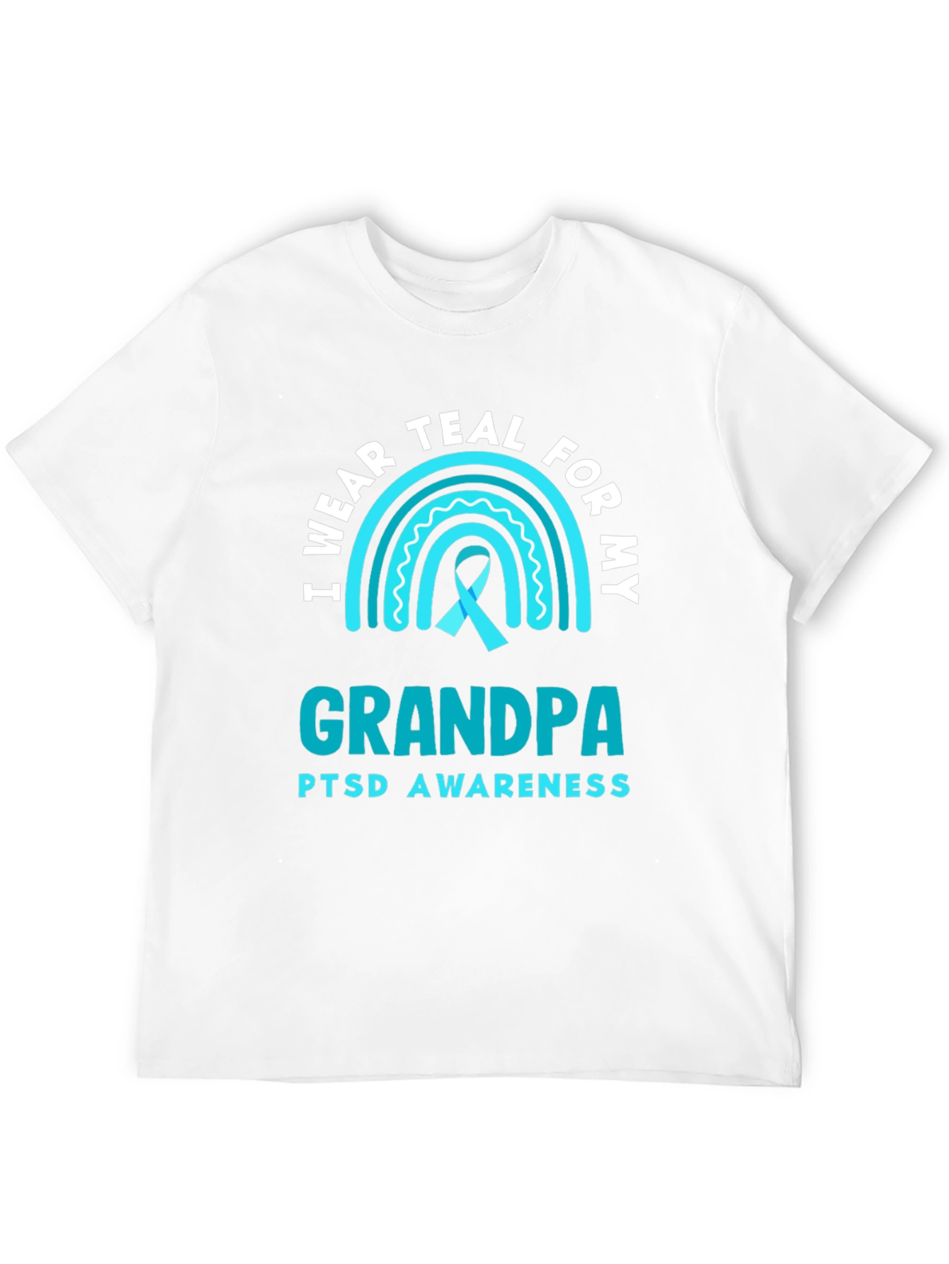 Teal Grandpa PTSD Awareness T-Shirt
