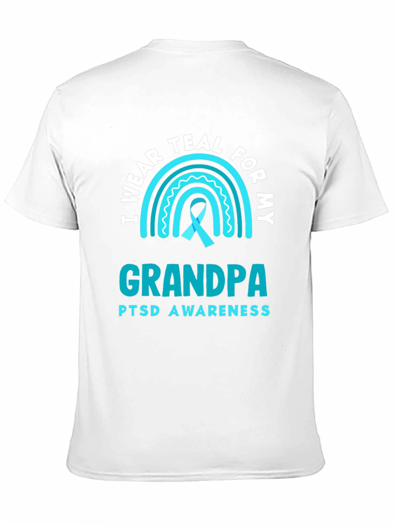 Teal Grandpa PTSD Awareness T-Shirt