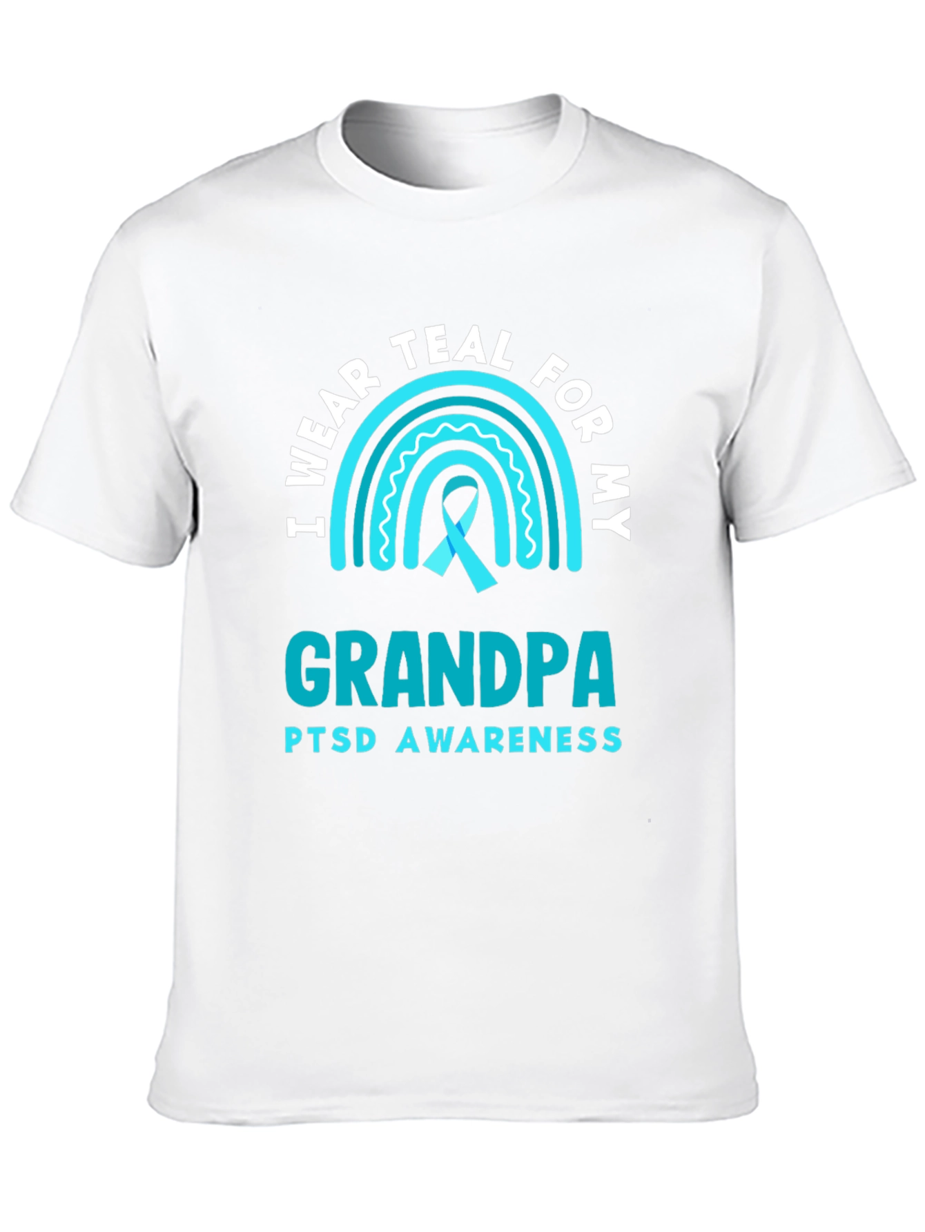 Teal Grandpa PTSD Awareness T-Shirt