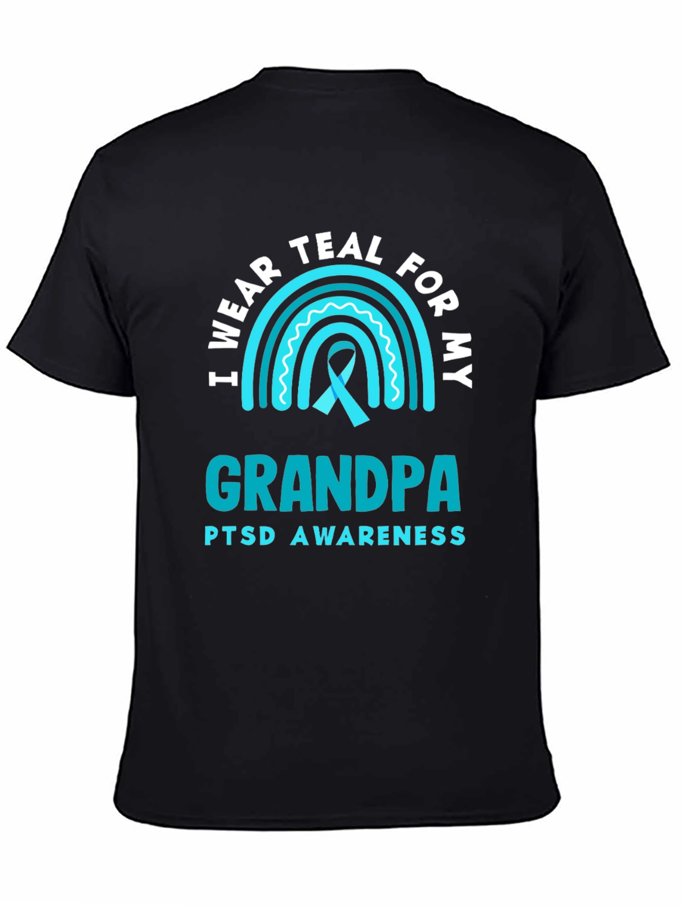 Teal Grandpa PTSD Awareness T-Shirt
