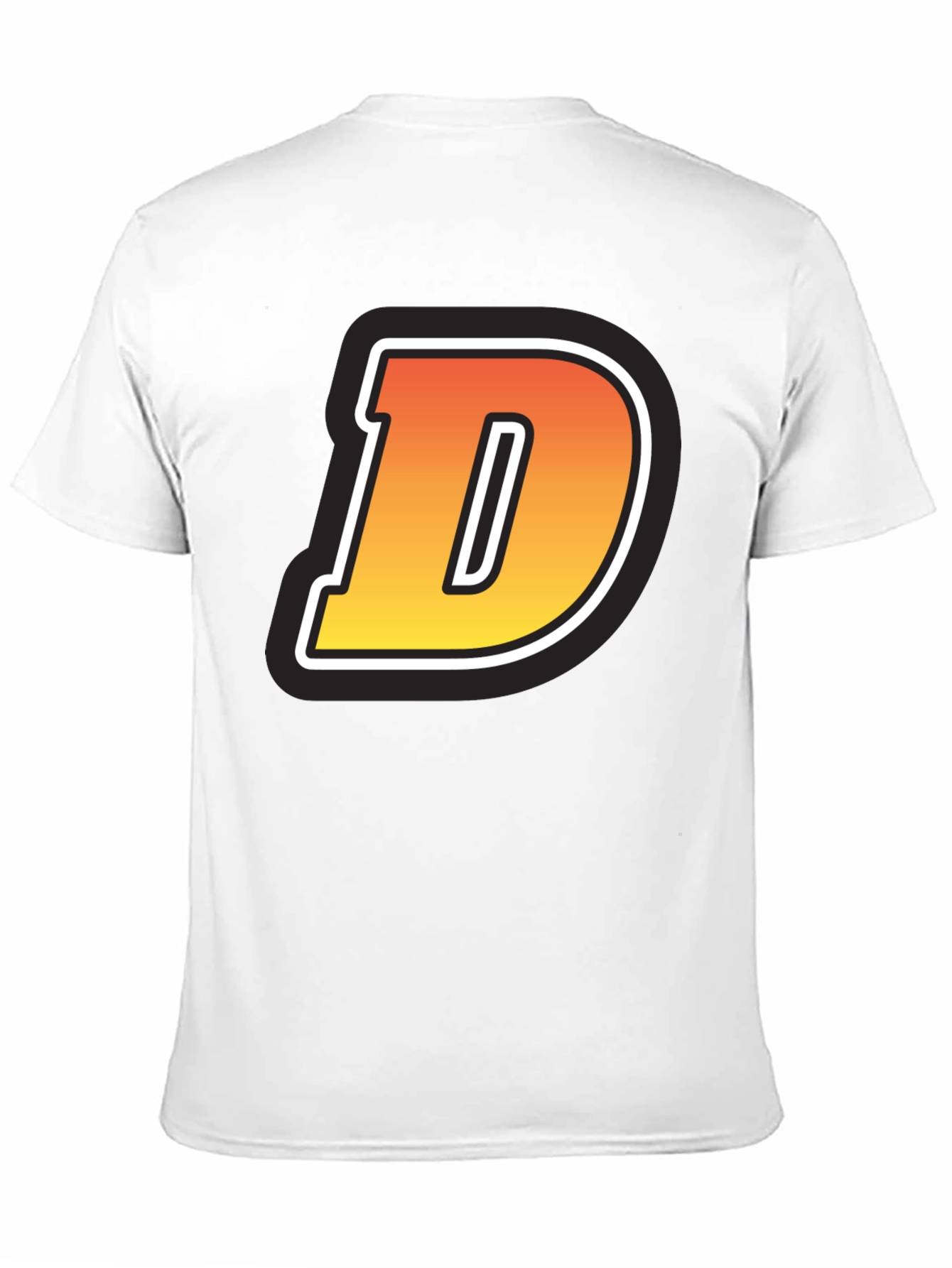 Bold Letter D Graphic Tee - Casual Style