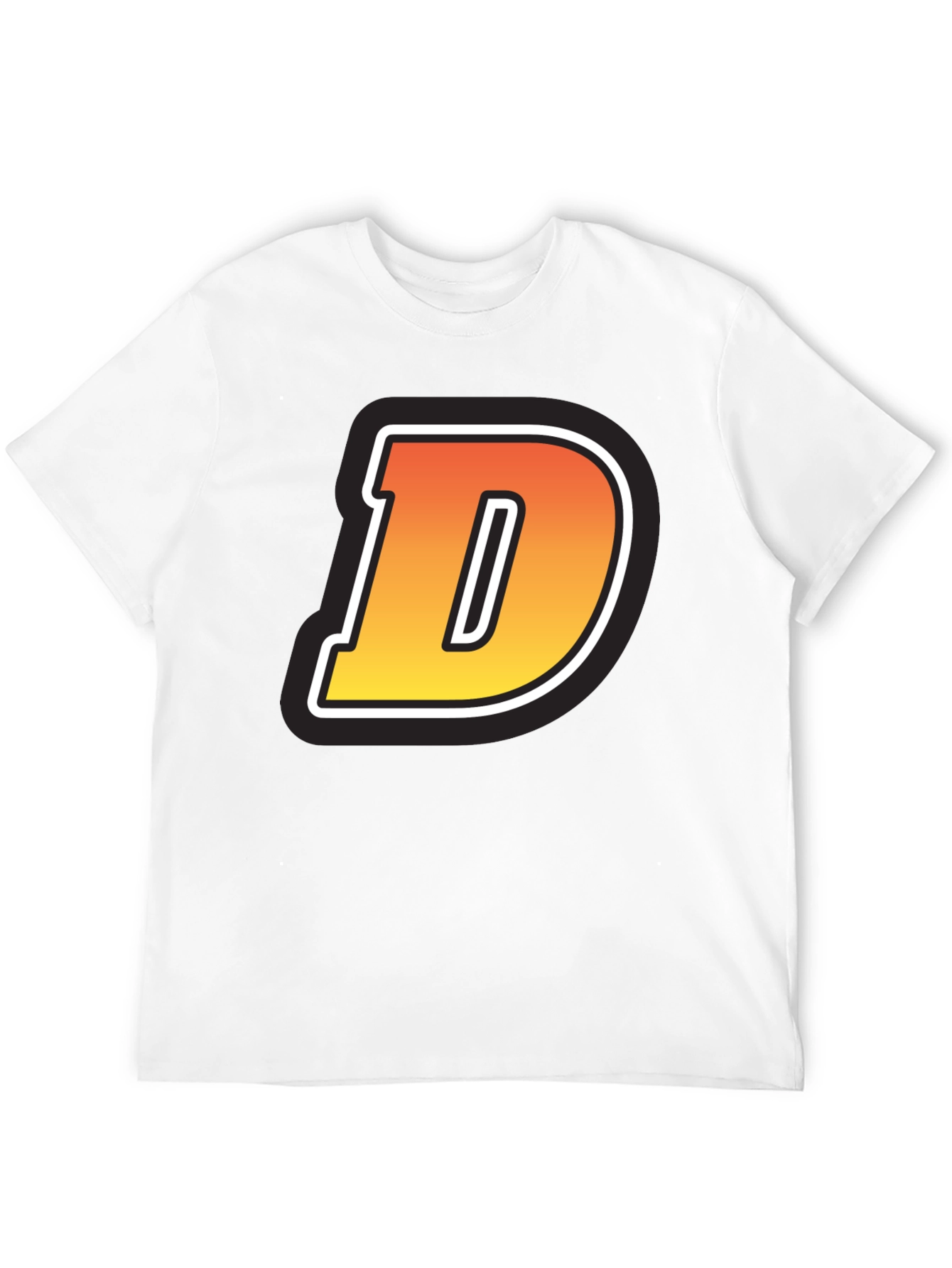Bold Letter D Graphic Tee - Casual Style