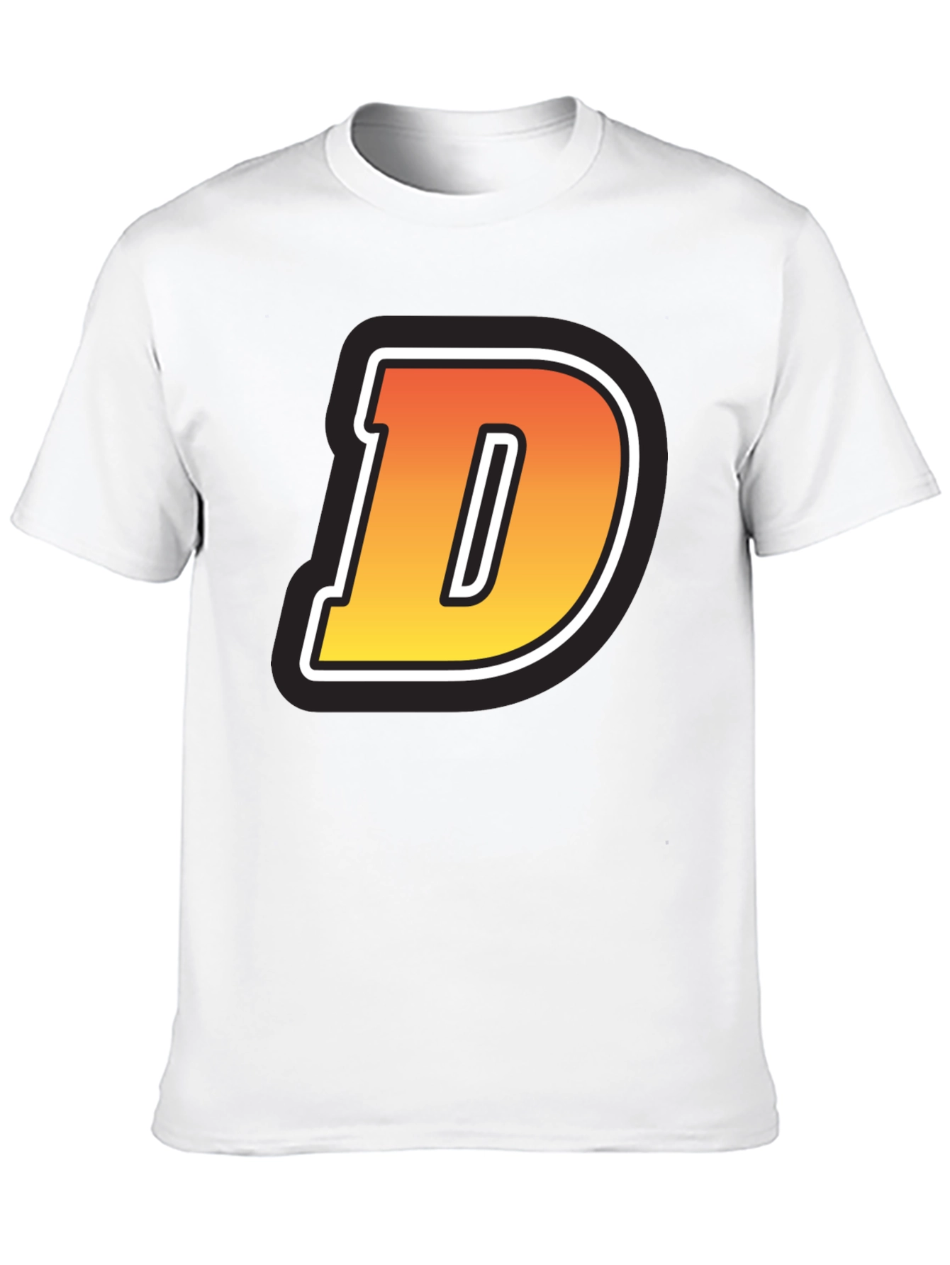 Bold Letter D Graphic Tee - Casual Style