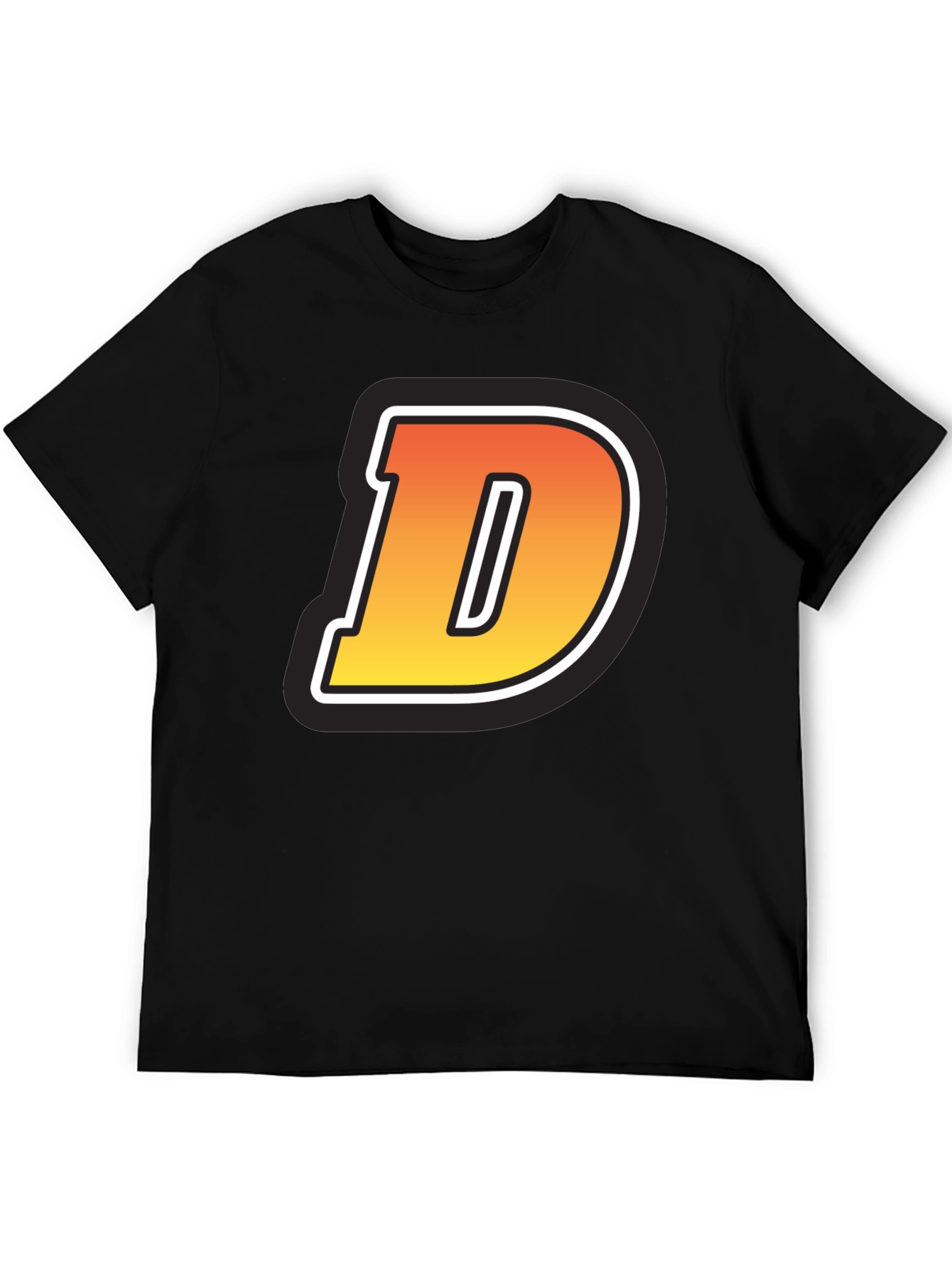 Bold Letter D Graphic Tee - Casual Style