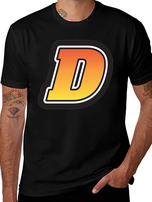 Bold Letter D Graphic Tee - Casual Style