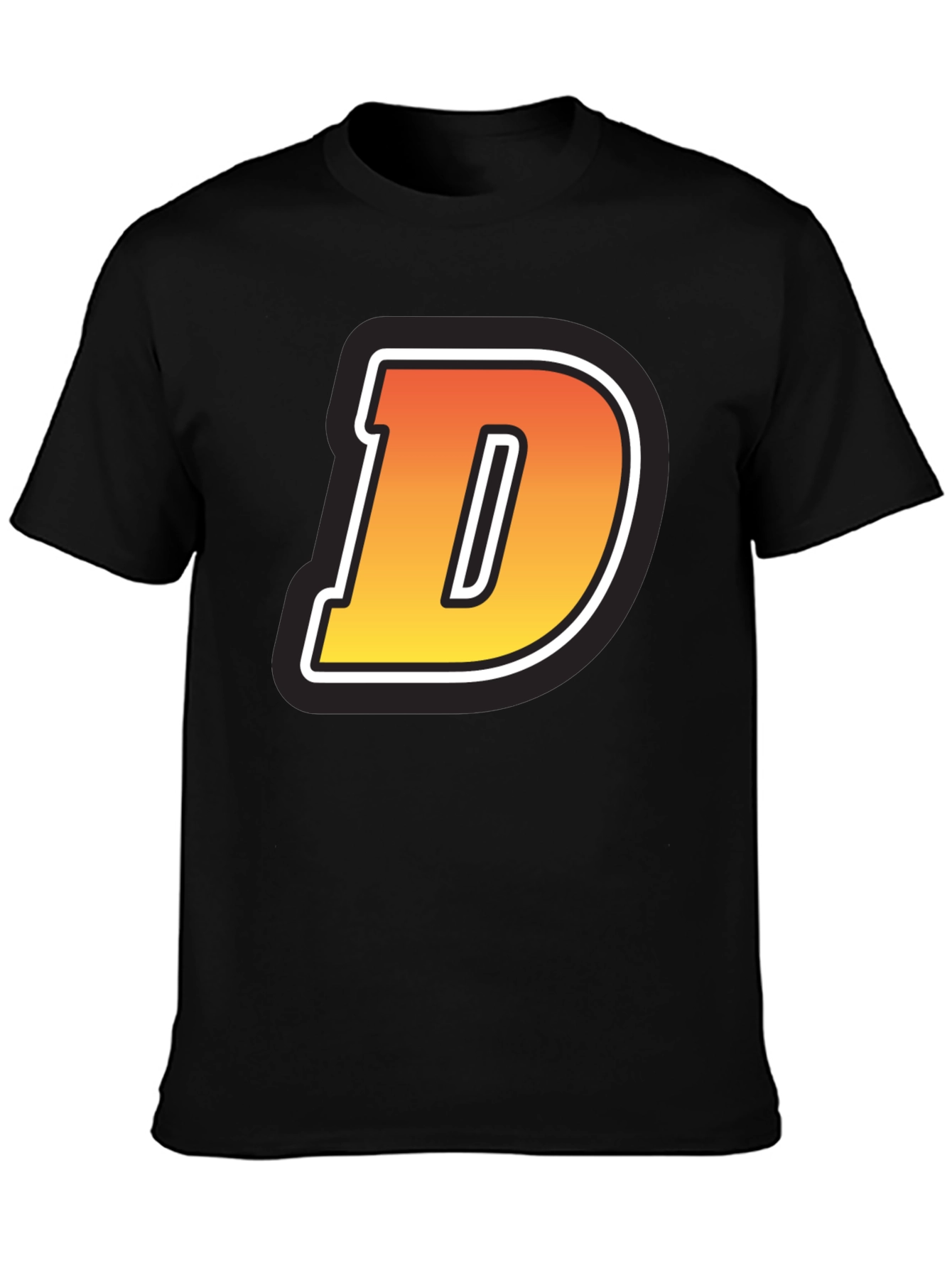Bold Letter D Graphic Tee - Casual Style