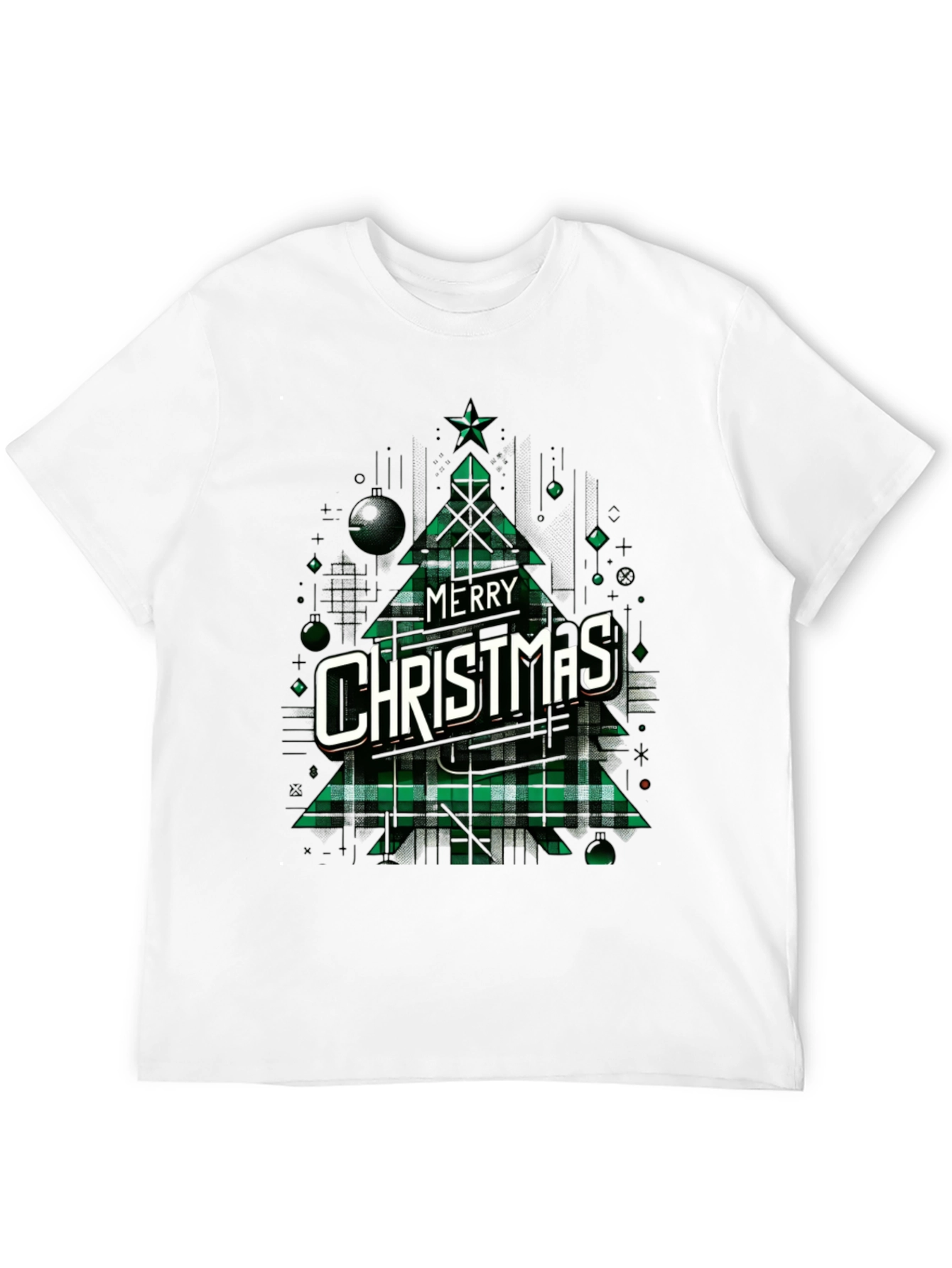 Merry Christmas Plaid Tree Graphic Tee