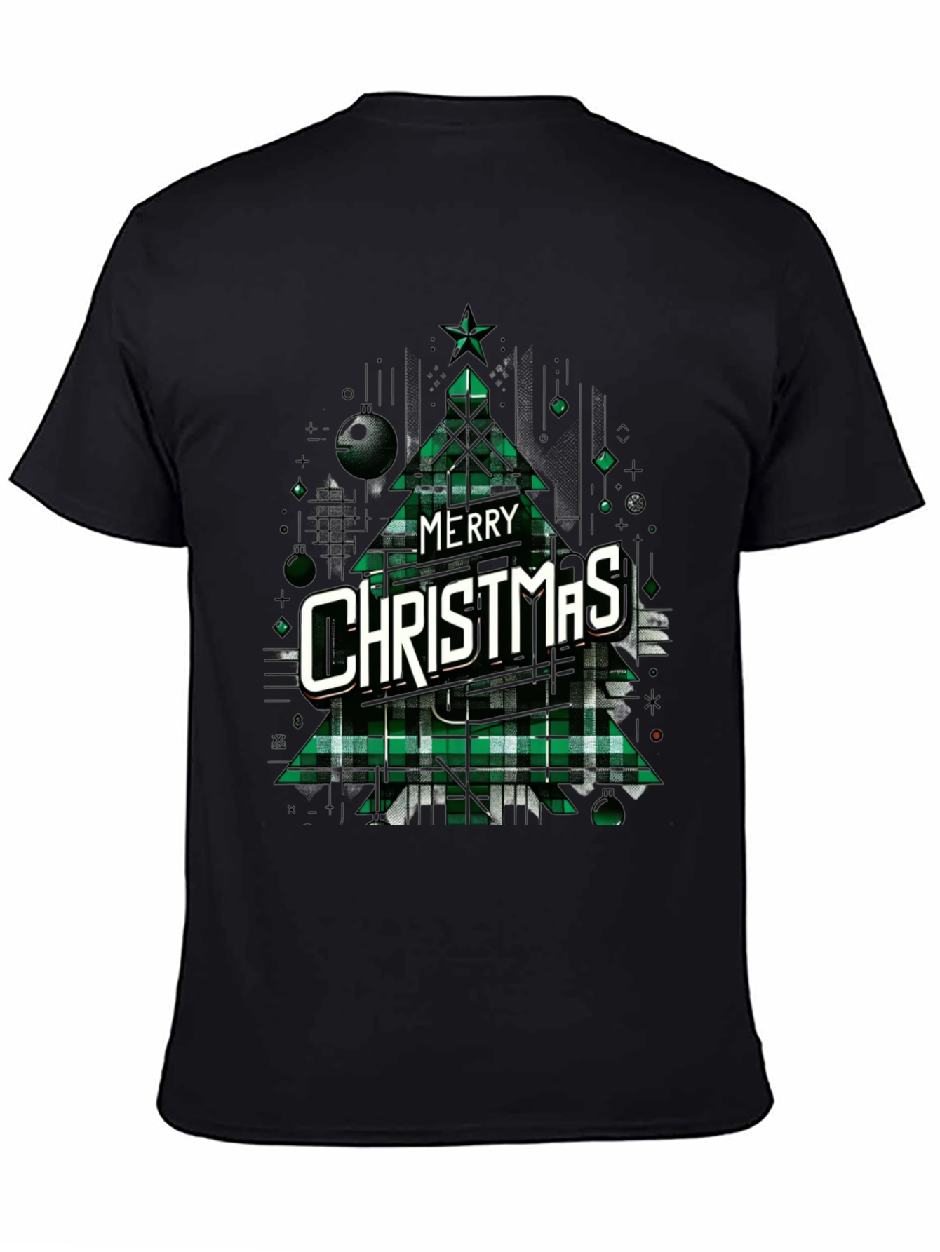 Merry Christmas Plaid Tree Graphic Tee