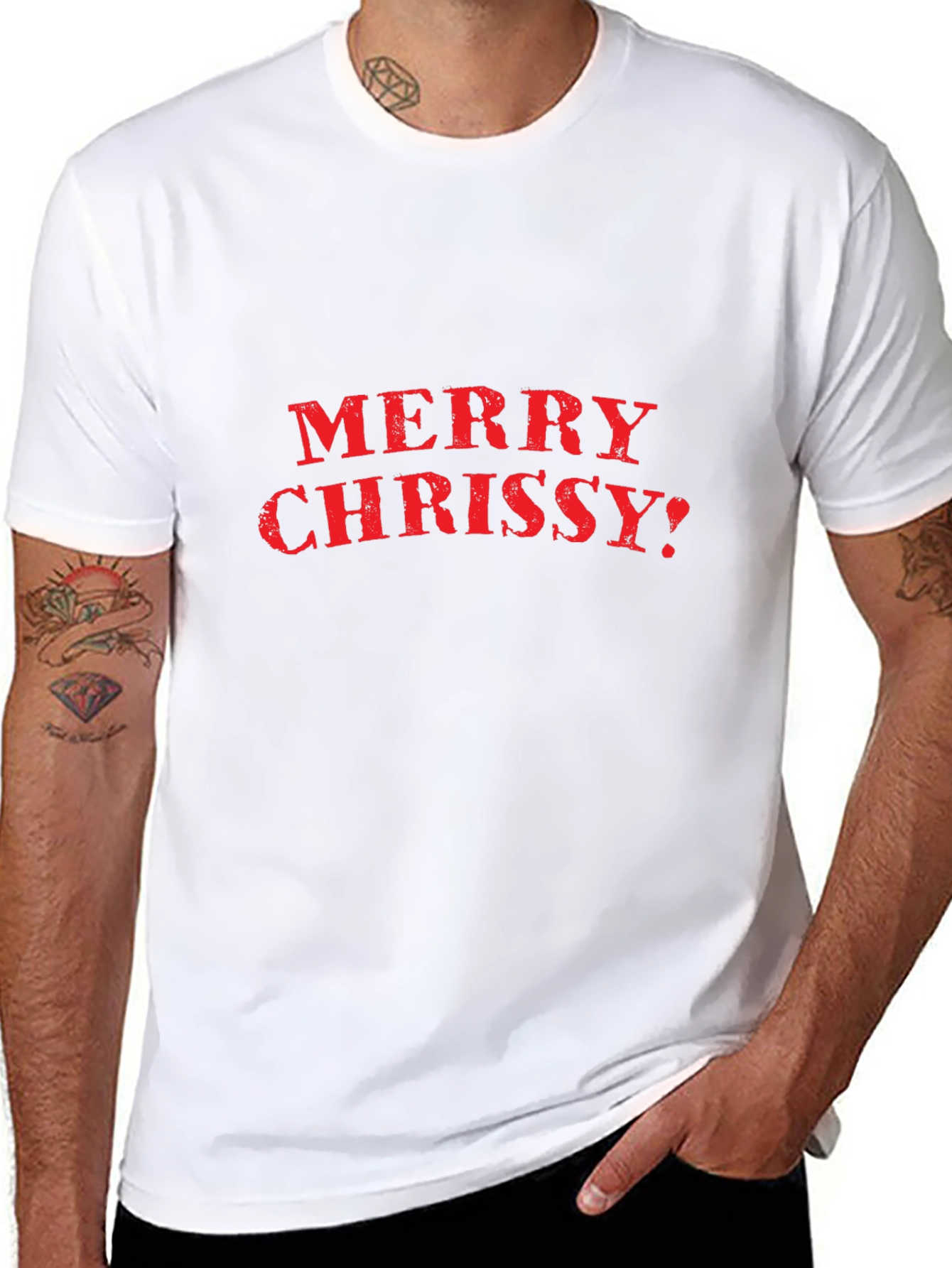Merry Chrissy? Black Graphic T-Shirt