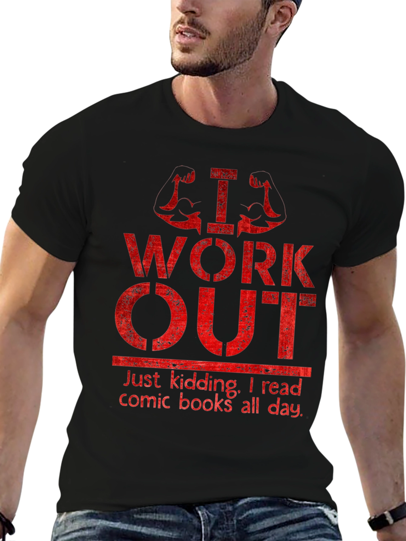 Funny Workout & Comic Book T-Shirt