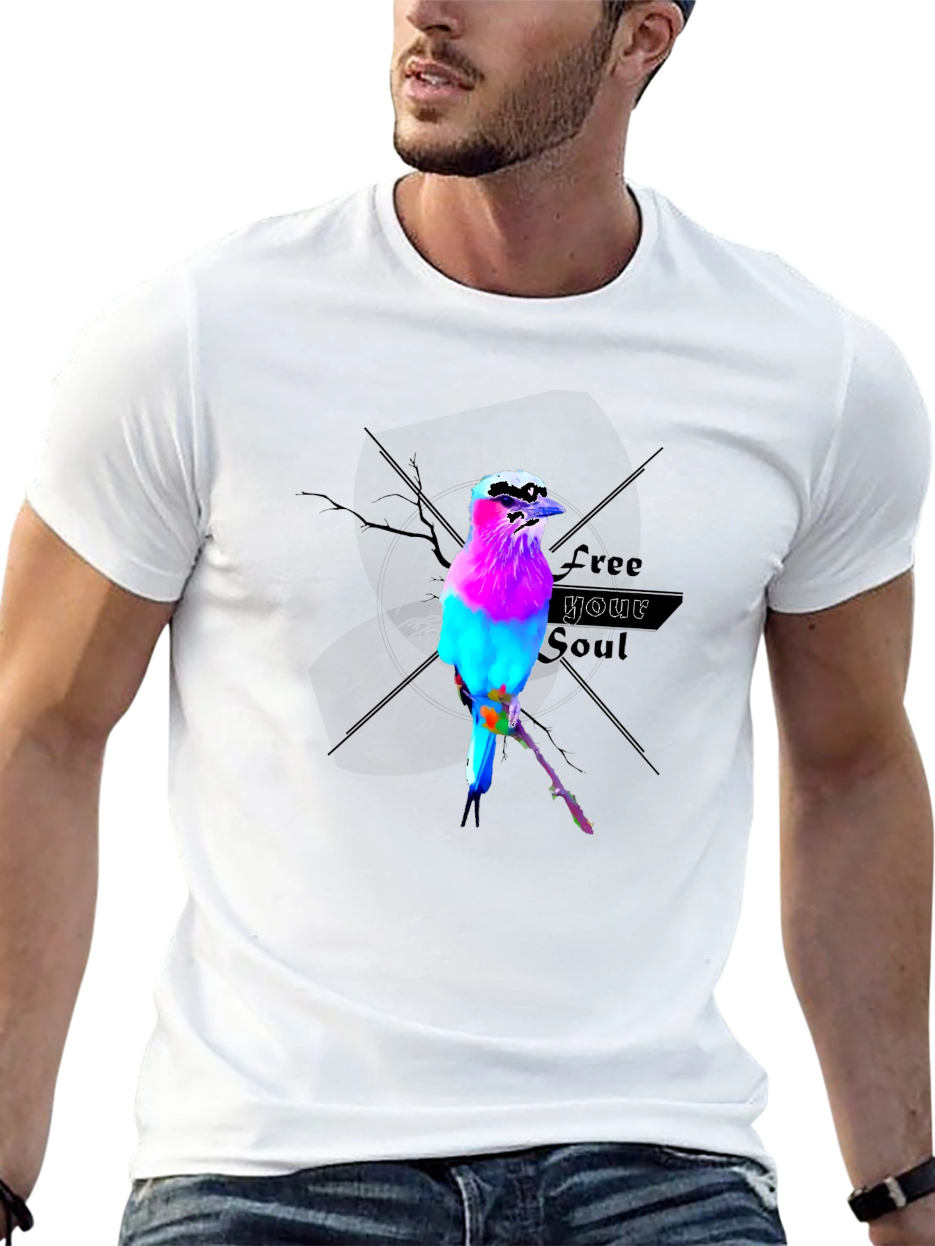 Vibrant Bird Graphic T-Shirt - Free Your Soul