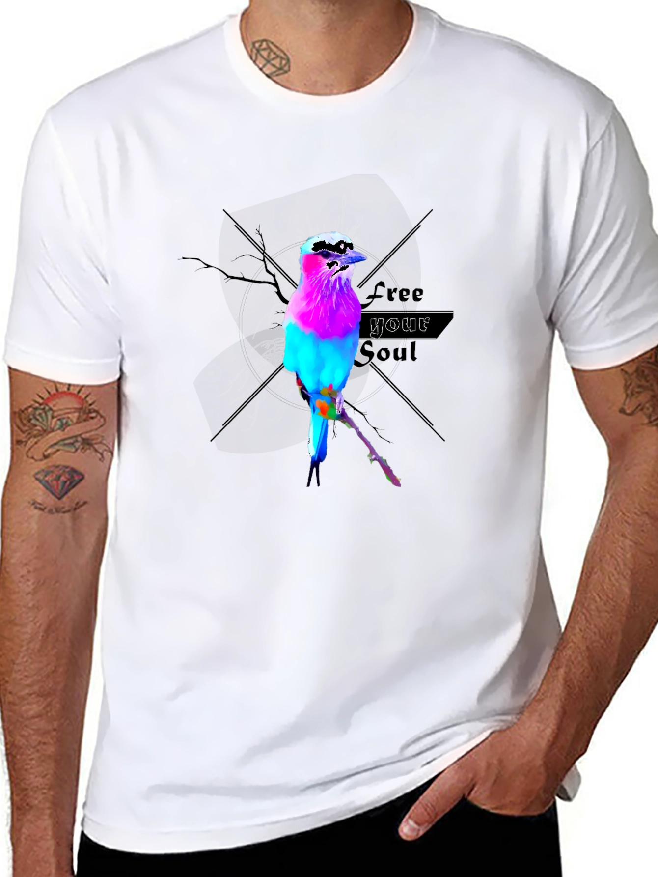 Vibrant Bird Graphic T-Shirt - Free Your Soul