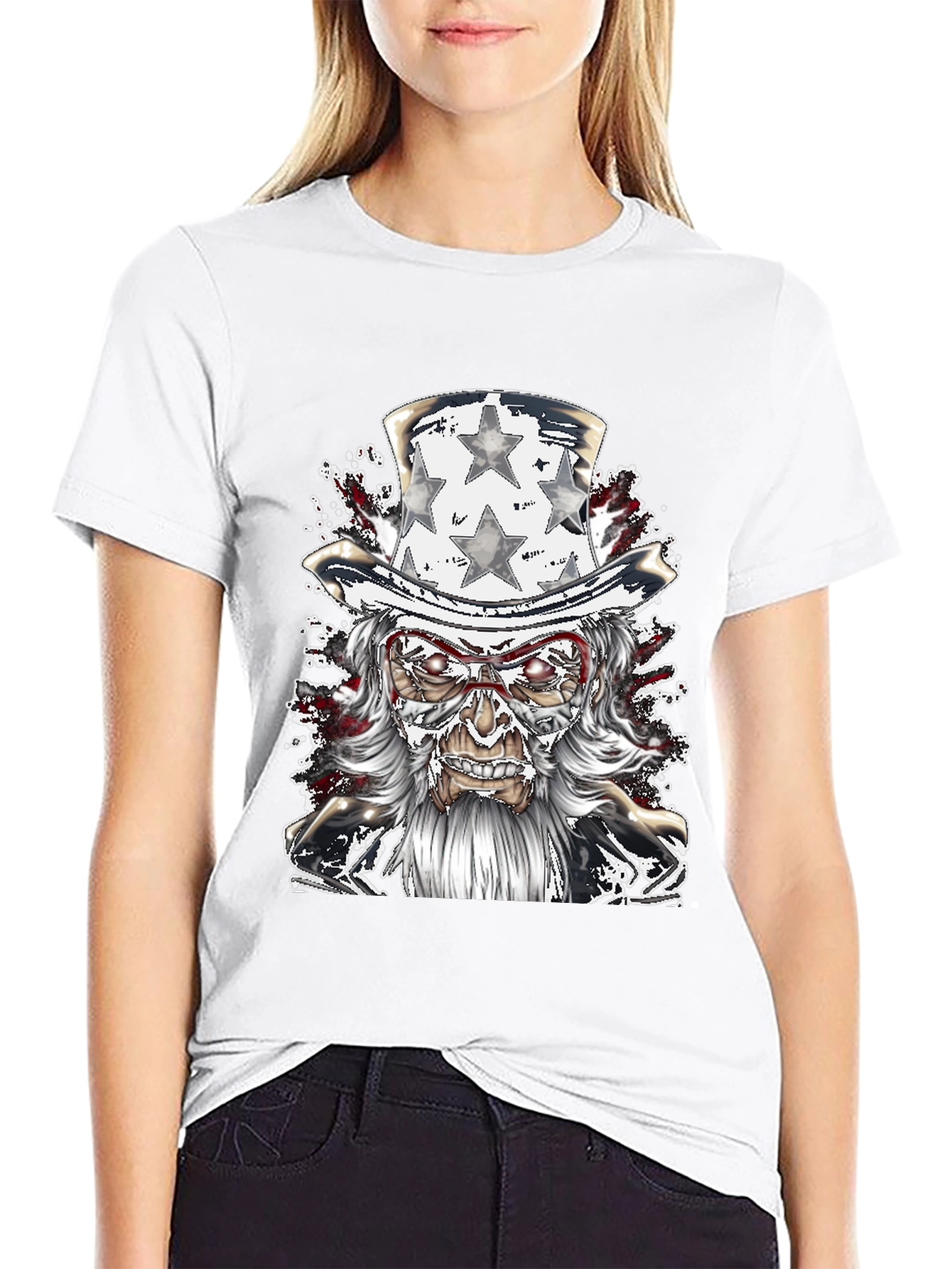 Uncle Sam Graphic Tee - Patriotic Horror