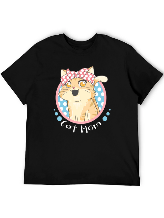 Cat Mom T-Shirt - Cute Cartoon Cat Design