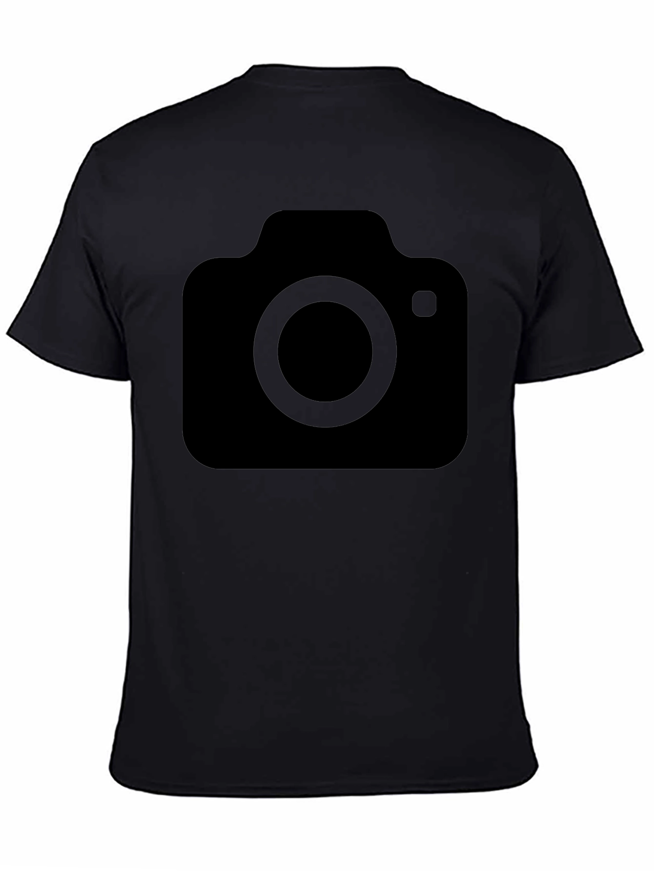 Black Graphic Tee with Camera Icon