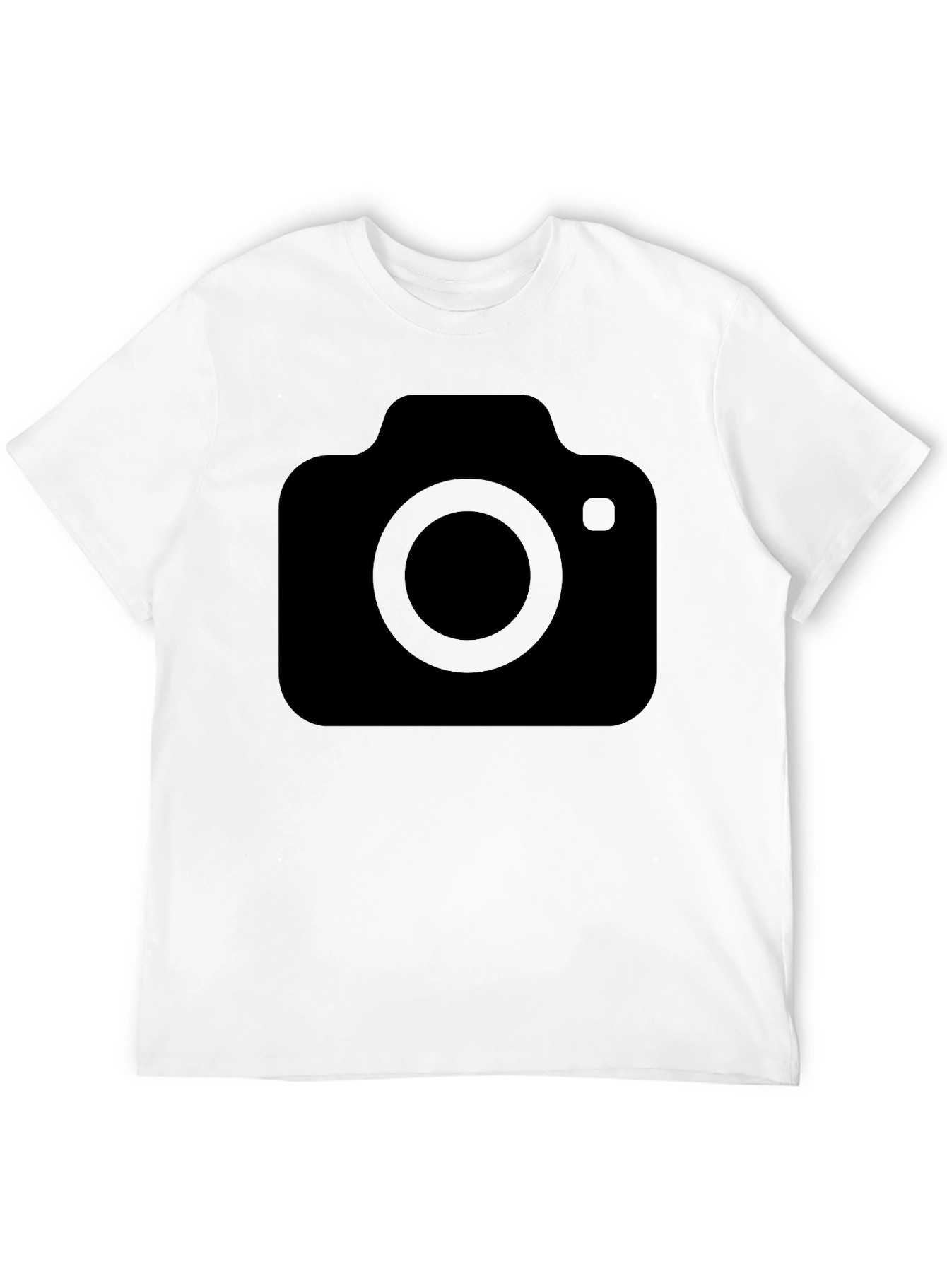 Black Graphic Tee with Camera Icon